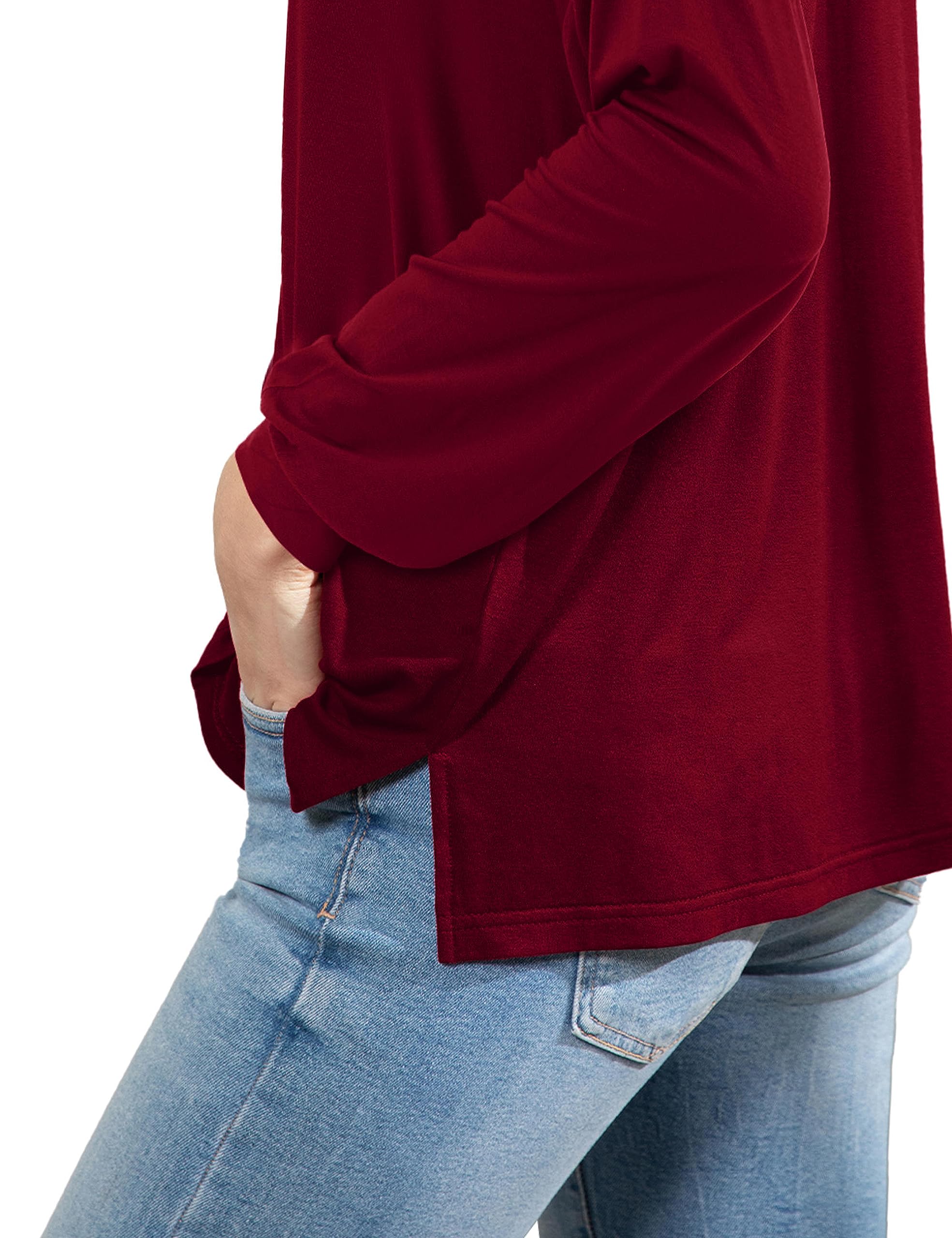 Beluring Women's Long Sleeve Button Down Shirt - V Neck Casual Loose Blouse Top for Work, Office & Everyday Wear | Soft Comfortable Tee for Fall & Winter