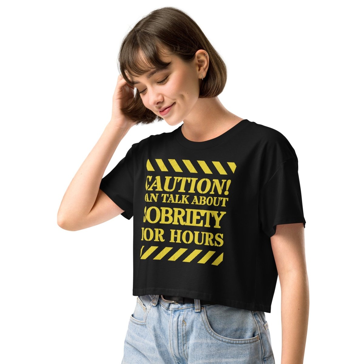 Funny Sobriety Conversation Starter Women's Crop Top - Perfect for Parties, Social Events & Sober Celebrations