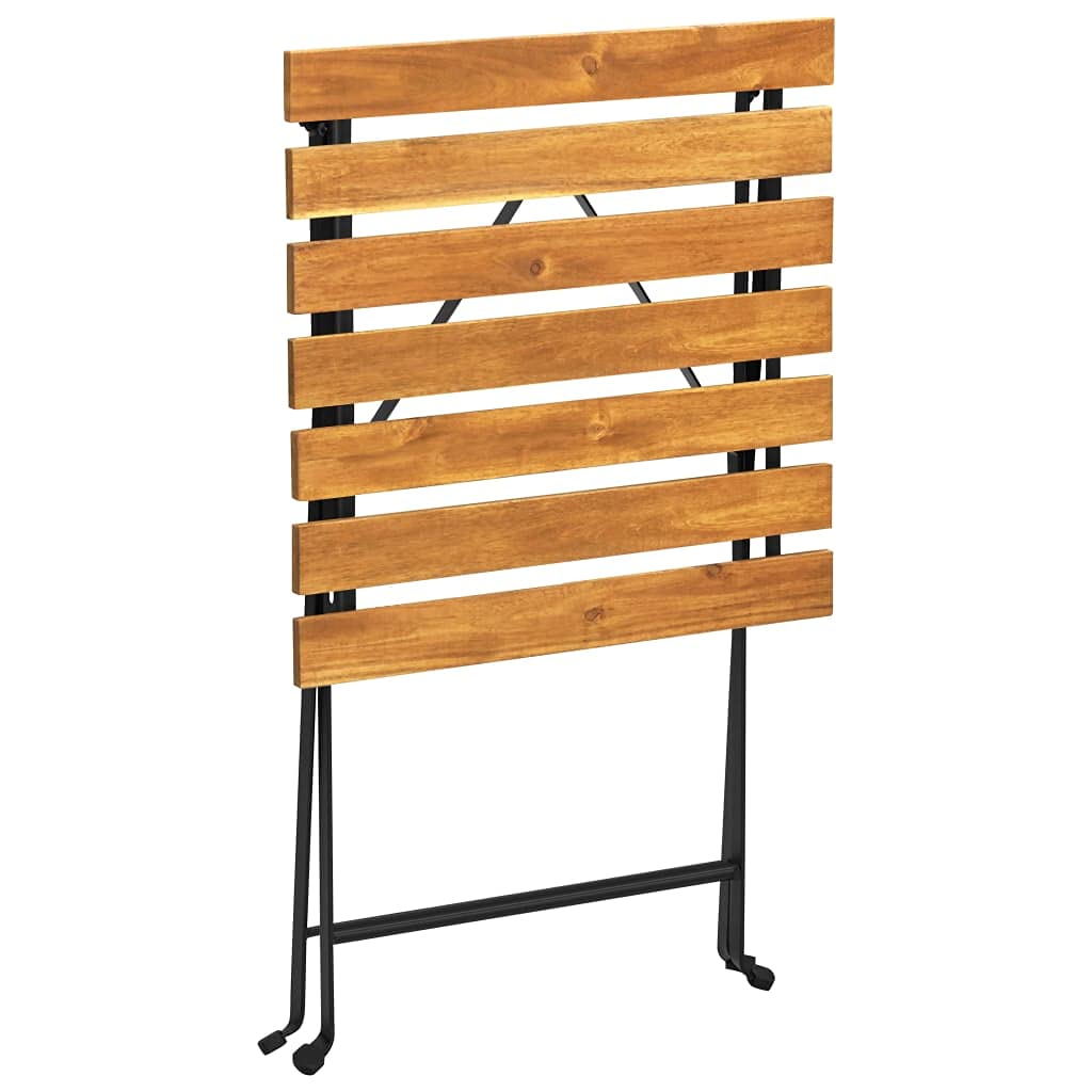 Acacia Wood Folding Bistro Table 21.7x21.3x28 Inch - Compact Outdoor Dining Table for Patio, Balcony, Garden, Poolside & Small Spaces - Fast Shipping