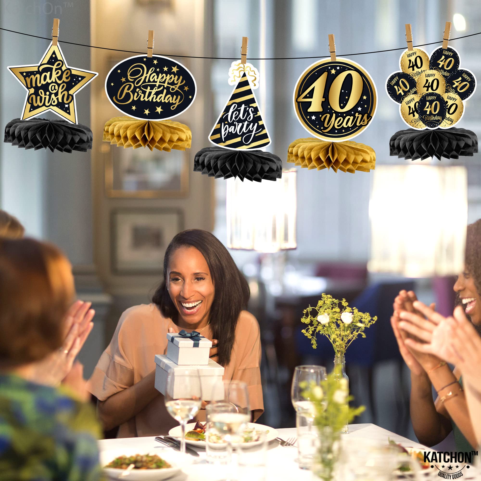40th Birthday Table Centerpieces - Pack of 9 | Elegant 40th Birthday Decorations for Men & Women | Perfect for Party Tables, Home Celebrations & Milestone Events
