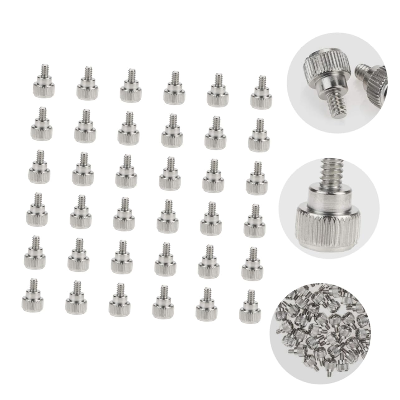 100pcs Silver Thumb Screw Knurled Thumbscrew for PC Case - Durable Computer Accessory for Easy Assembly | Perfect for DIY PC Builds, Server Racks & Electronics Projects