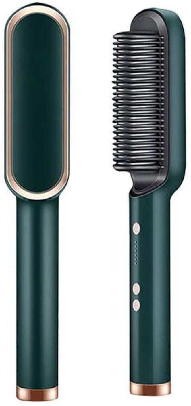 SHREEGUN VILLA Electric Hair Straightener Comb Brush for Men & Women - PTC Technology with 5 Temperature Settings for Hair Straightening & Smoothing | Perfect for Home Use, Travel & Salon Styling