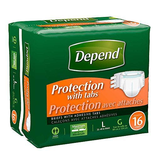 Depend 35458 Incontinence Underwear for Women & Men - Maximum Absorbency, Comfort Fit, Odor Control - Pack of 16 - Ideal for Overnight Protection & Active Lifestyles