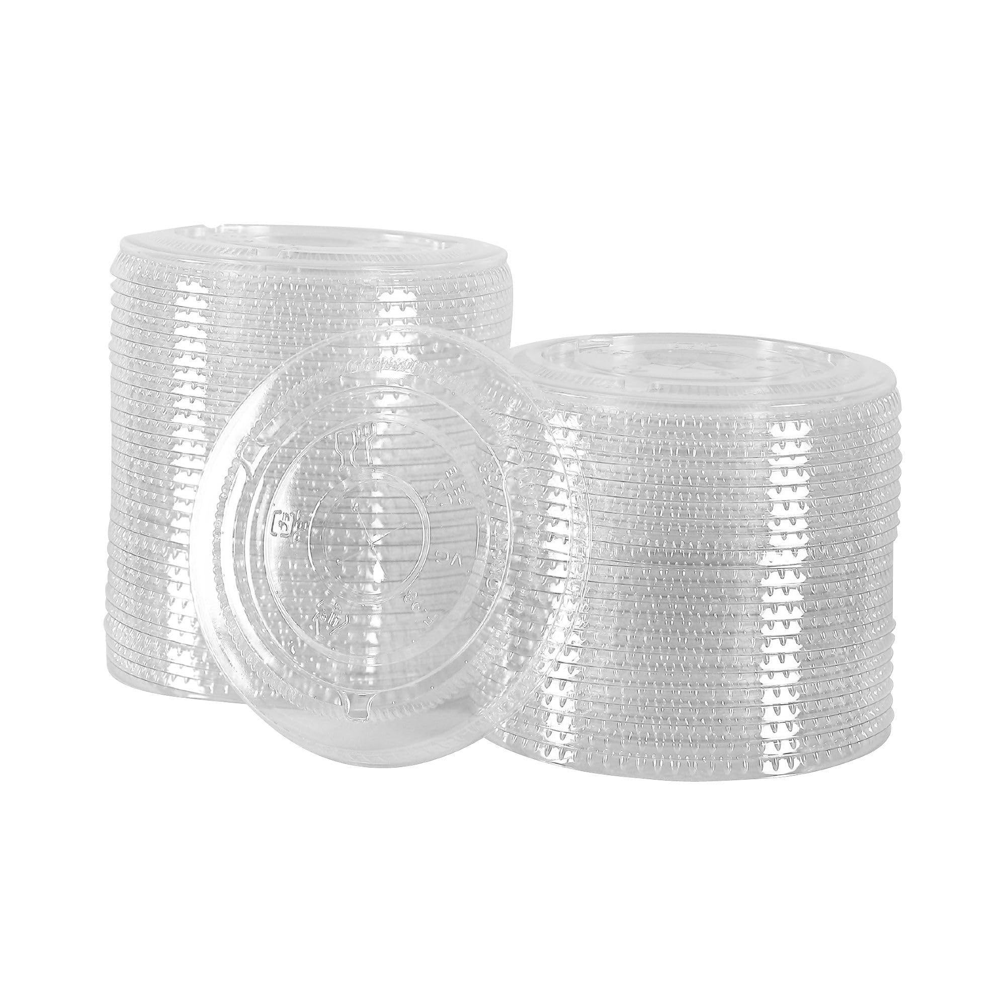 Eco-Friendly BlueStripe Recycled Plastic Cup Flat Lids - 1000 Pack, Fits 9-24oz Plastic Cups, 30% Post-Consumer Recycled PET (rPET) - Perfect for Cold Drinks, Iced Coffee, Smoothies & Snacks at Cafes, Restaurants & Events
