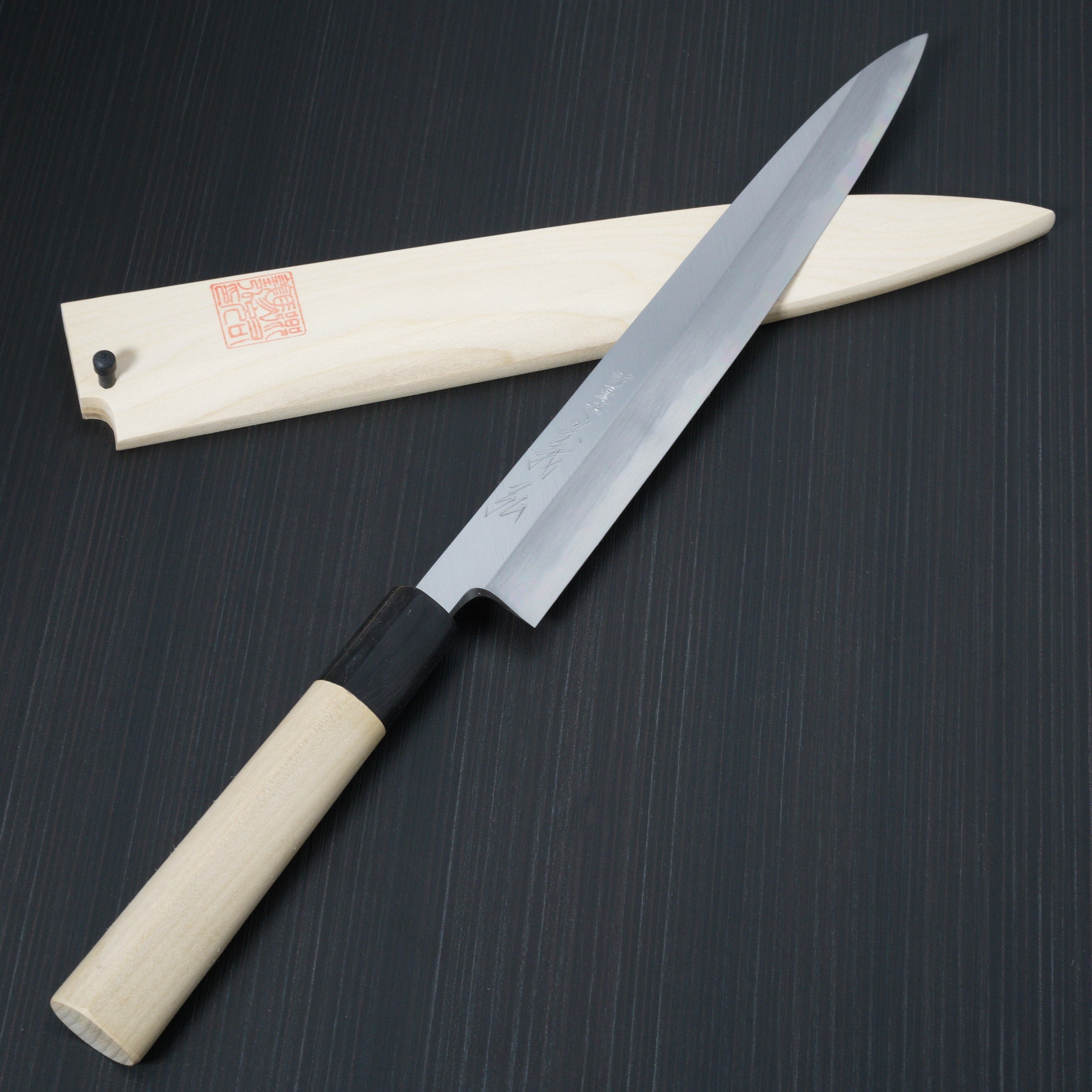 Premium Yoshihiro Jyosaku Shirogami White Steel #2 Sashimi Yanagiba Knife 240mm - Japanese Handcrafted Chef Knife for Sushi, Sashimi & Precision Cutting - Perfect for Professional Chefs & Home Cooking Enthusiasts