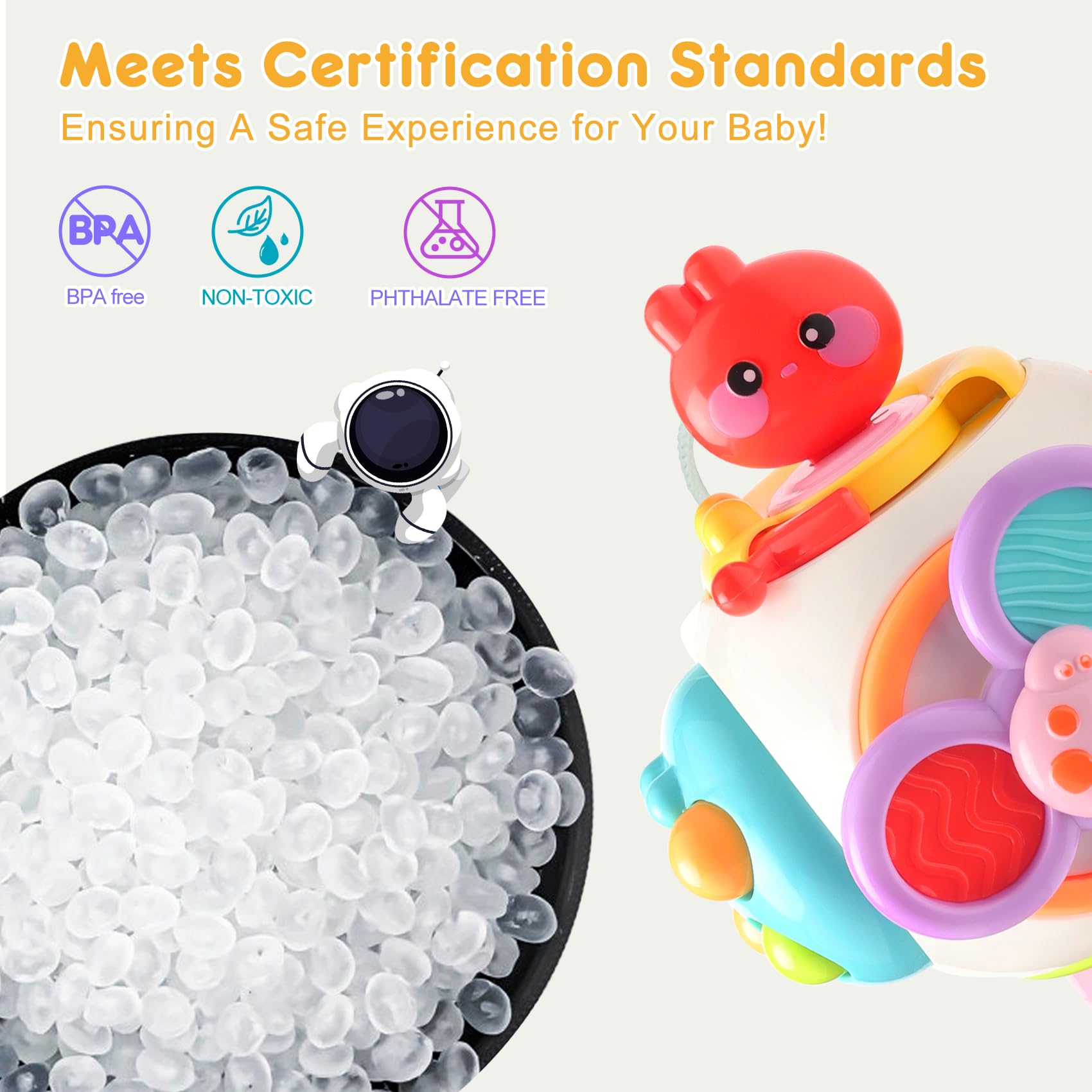 Montessori Sensory Toys for Toddlers 1-2 Years - Educational Baby Activity Cube for 6-18 Month Olds - Travel Learning Toys for Airplane & Car - Perfect Birthday Gift for Boys & Girls | Develop Fine Motor Skills & Cognitive Abilities