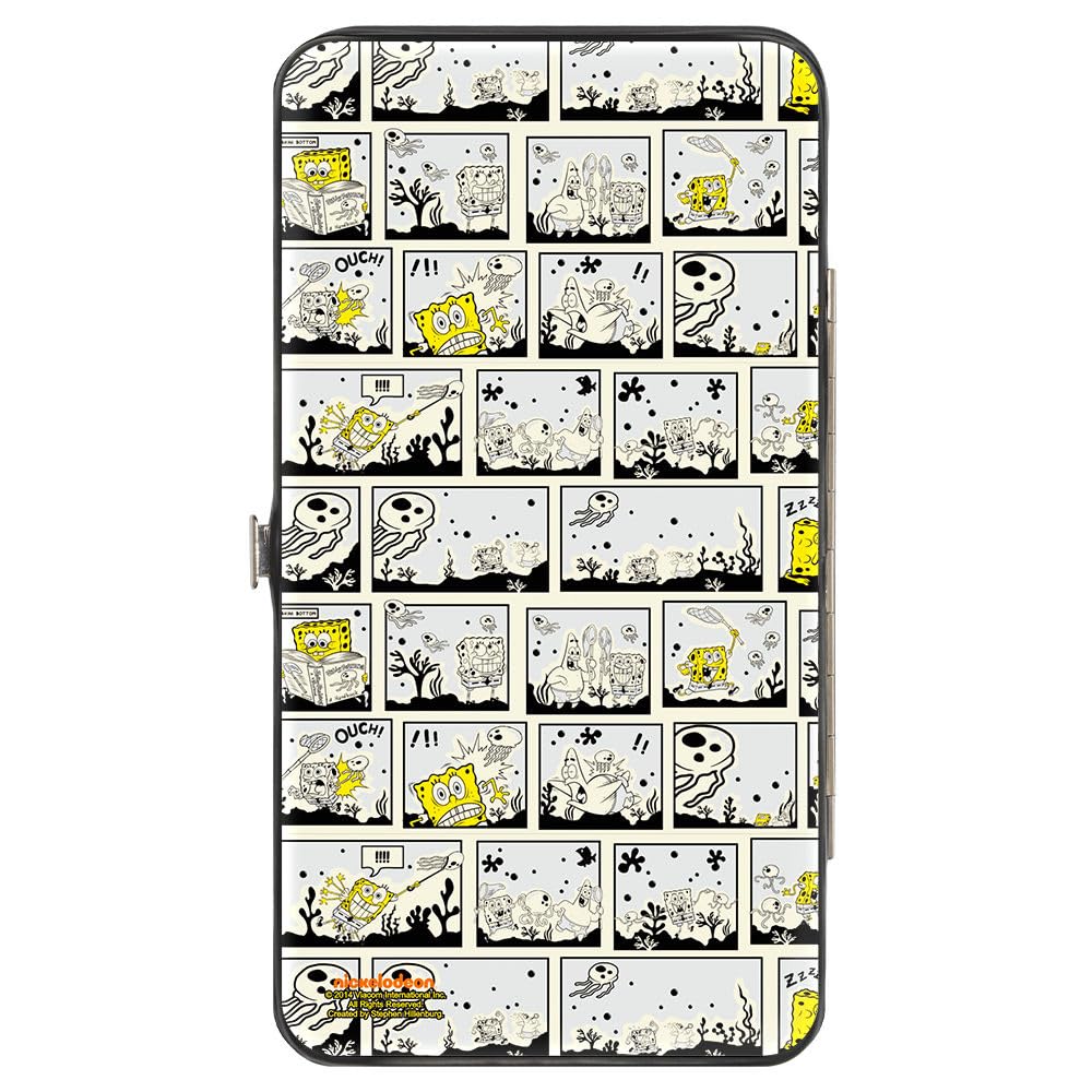 SpongeBob SquarePants Unisex Wallet for Adults - Multicolor Breakthrough Scene Blocks Design with Buckle-down Hinge (7 x 4 Inches) | Perfect Gift for SpongeBob Fans, Everyday Use & Collectors