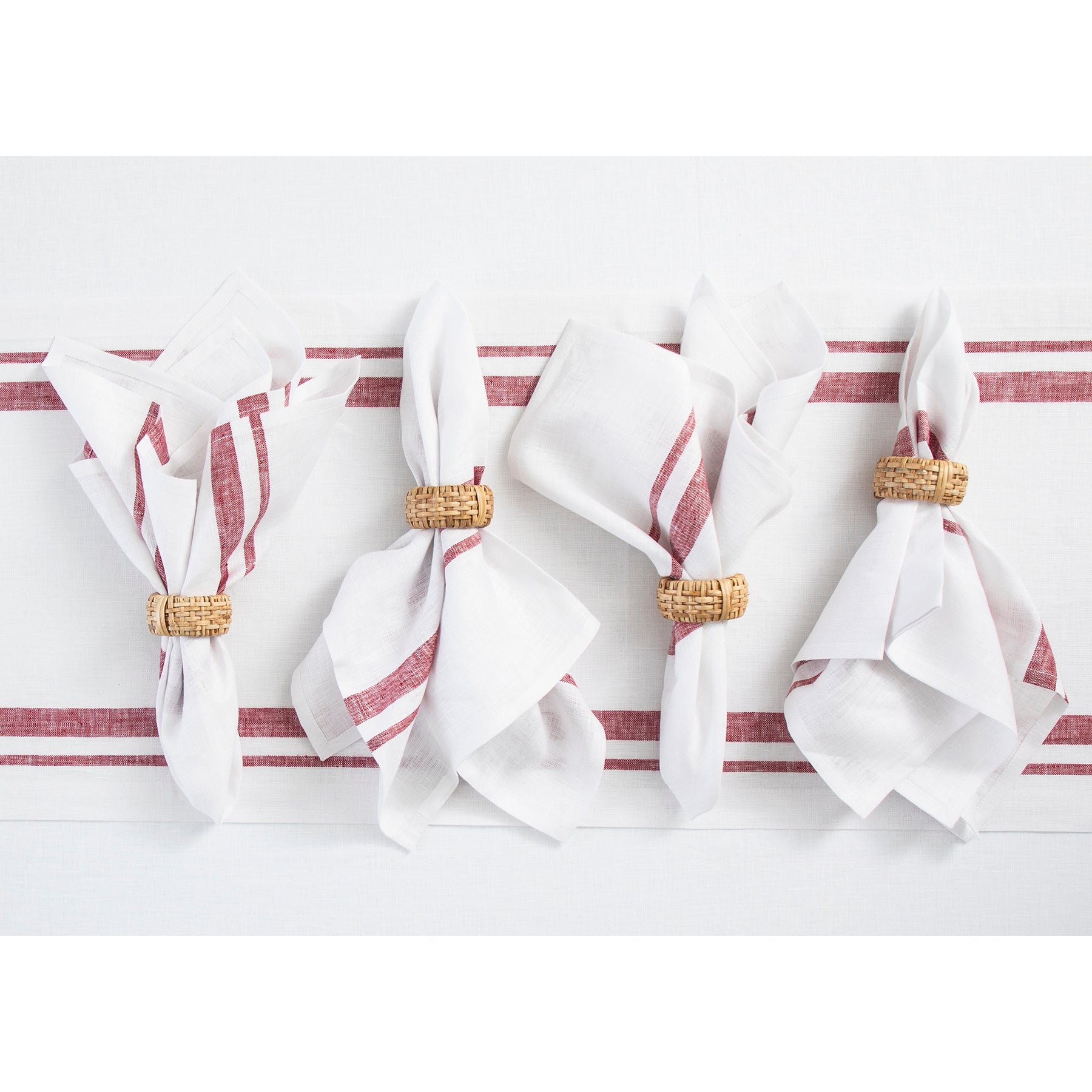 French Striped Cotton Napkins - Premium 12-Pack for Dining, Parties & Home Decor - Elegant Table Setting Accessories