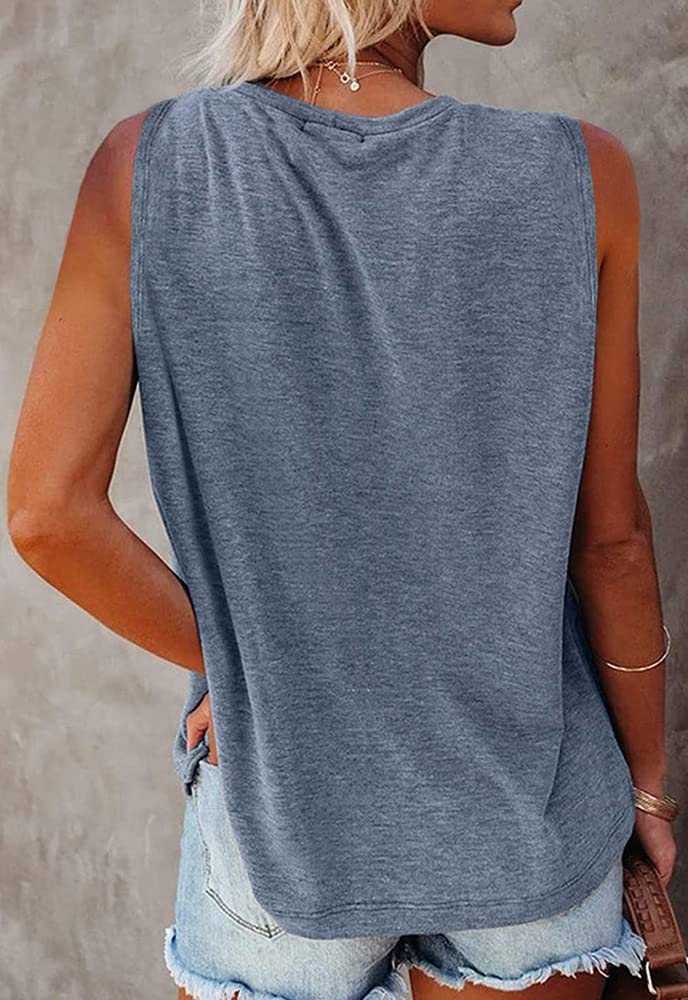 Women's Vacation Adventure Tank Top - Mountain Nature Scenery & Animal Graphic Sleeveless Shirt for Summer Hiking & Outdoor Travel