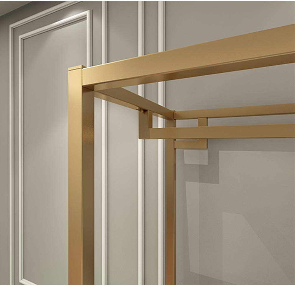 HOMEKAYT Gold Freestanding Clothing Rack with Shelves - 59