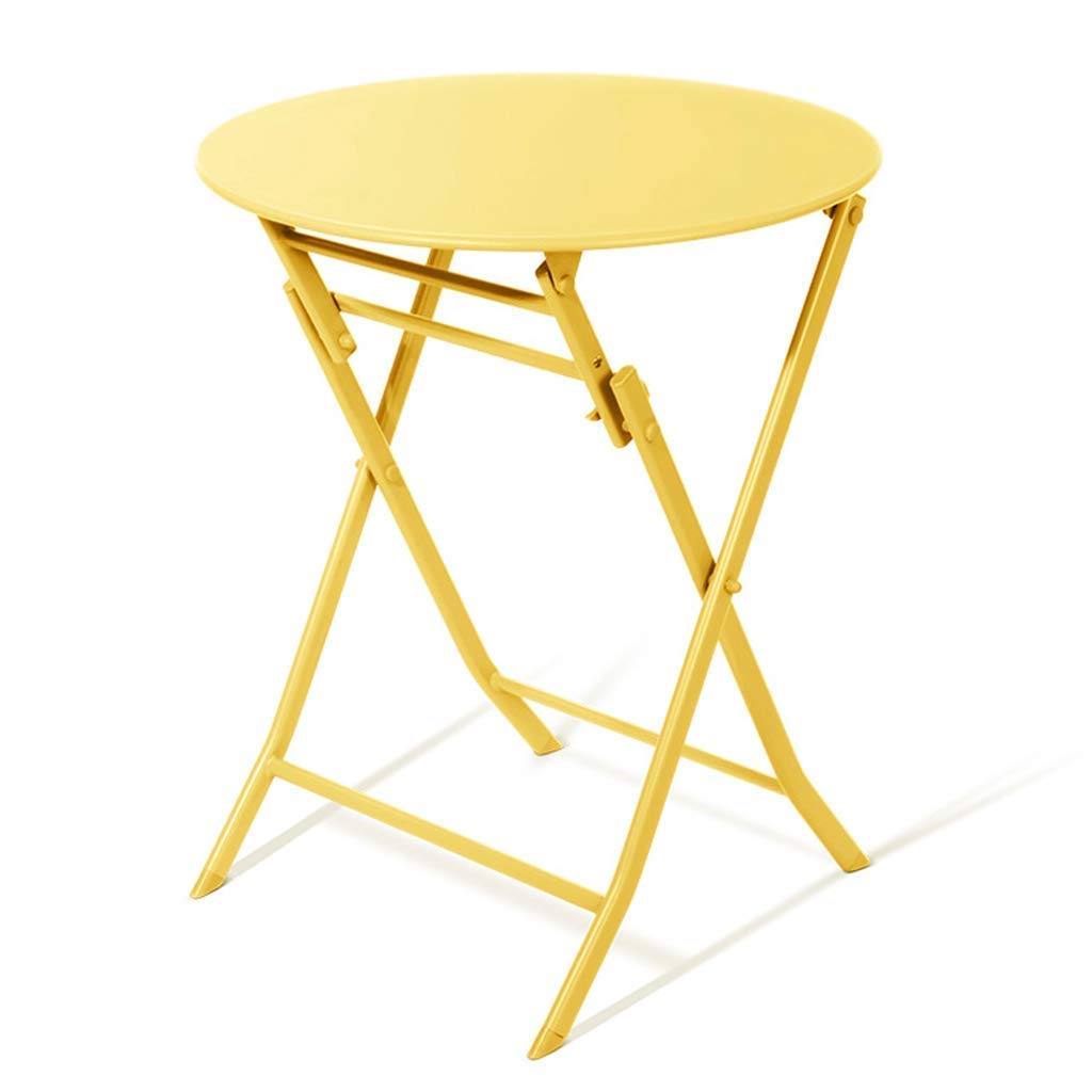 Round Folding Coffee Table - Portable & Stylish Small Table for Office, Lounge, Home, Balcony | Foldable Design for Space Saving | Perfect for Learning, Working & Relaxing (Yellow)