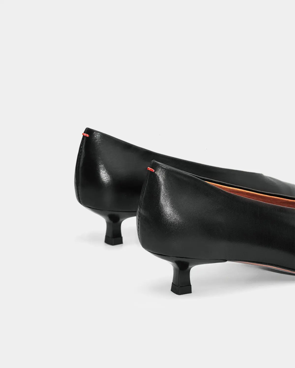 Elegant Black Calfskin Kitten Heel Pumps for Women - Comfortable Low Heel Dress Shoes for Office, Wedding & Evening Events