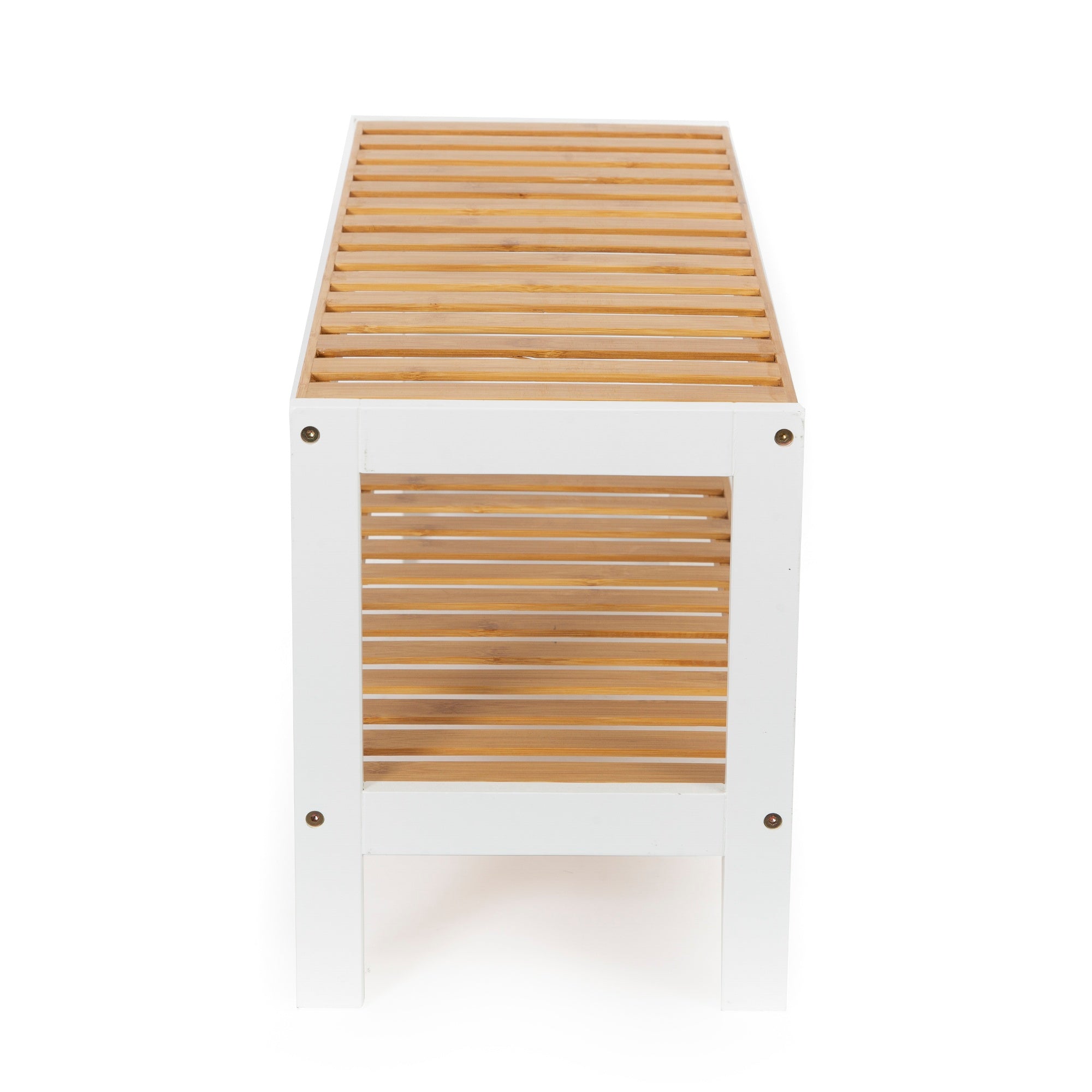 Sturdy Bamboo Shoe Bench with Storage - Modern Entryway Organizer for Shoes, Boots & Accessories - Perfect for Hallway, Mudroom or Bedroom Décor