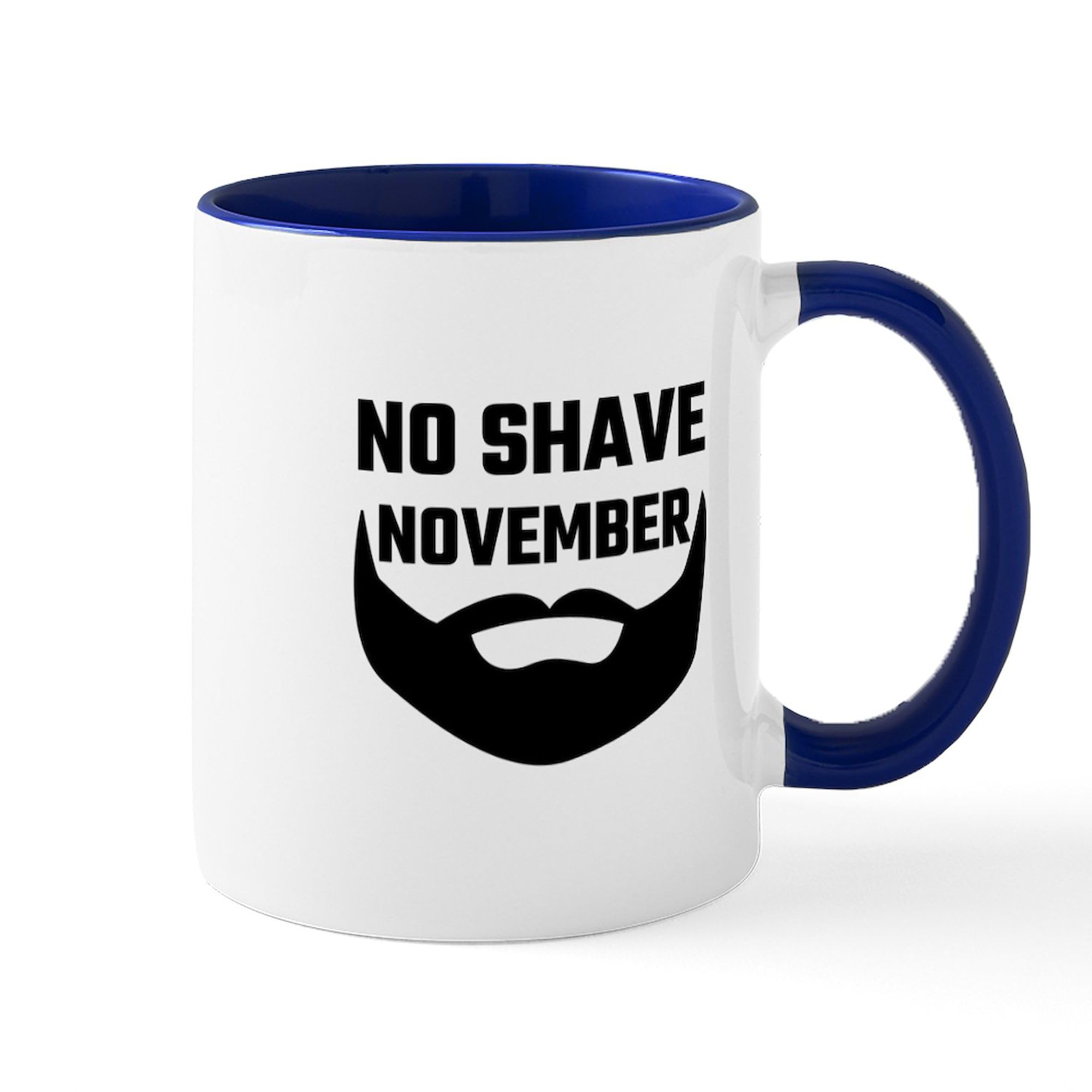 No Shave November Mug - 11 oz (325 ml) Ceramic Coffee Cup for Men - Funny Gift for Movember, Office Use & Holiday Gifting