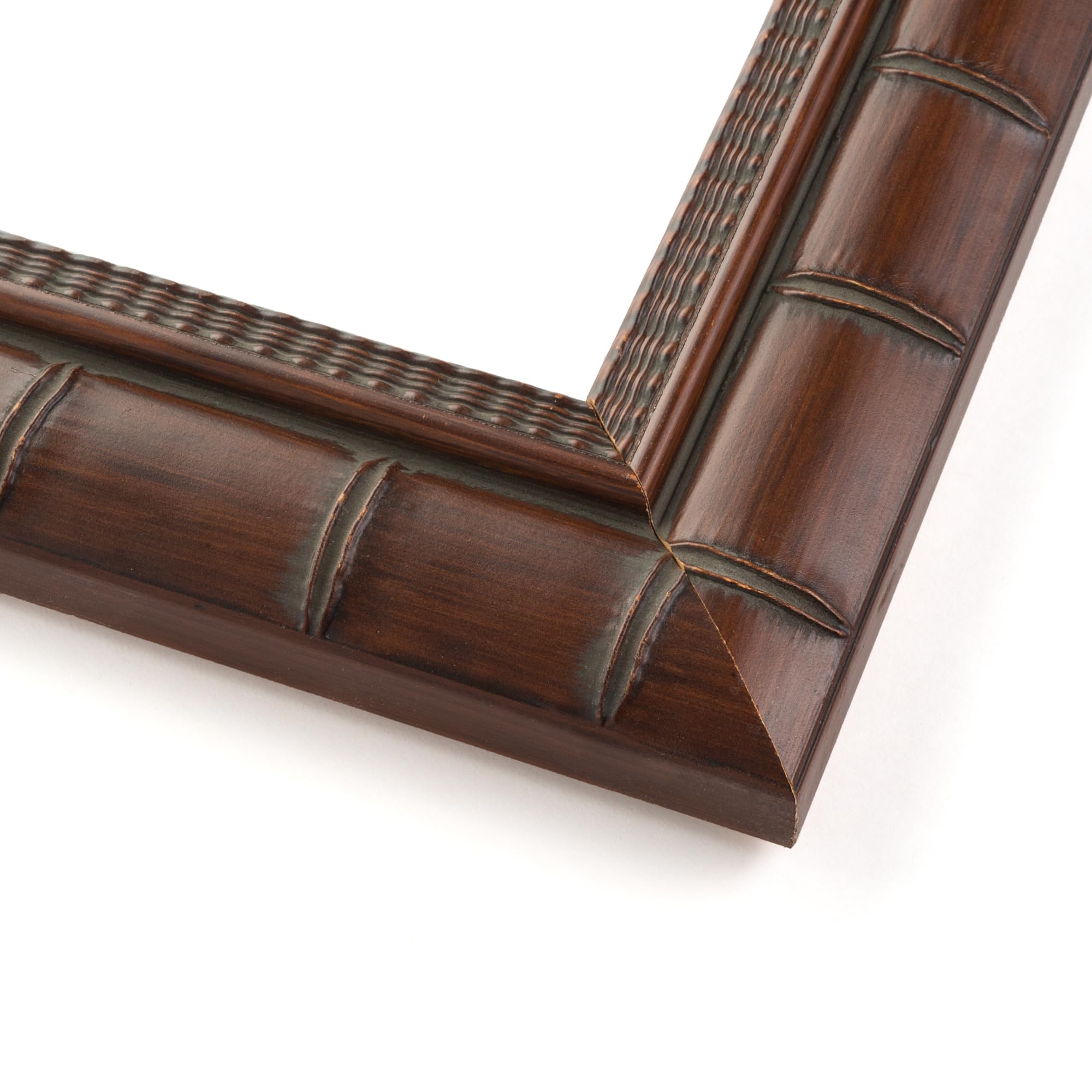 38x20 Brown Bamboo Solid Wood Picture Frame - 1.5 Inch Moulding Width with UV Acrylic Plexiglass & Foam Backing | Wall Decor for Living Room, Bedroom & Office | Includes Hanging Hardware