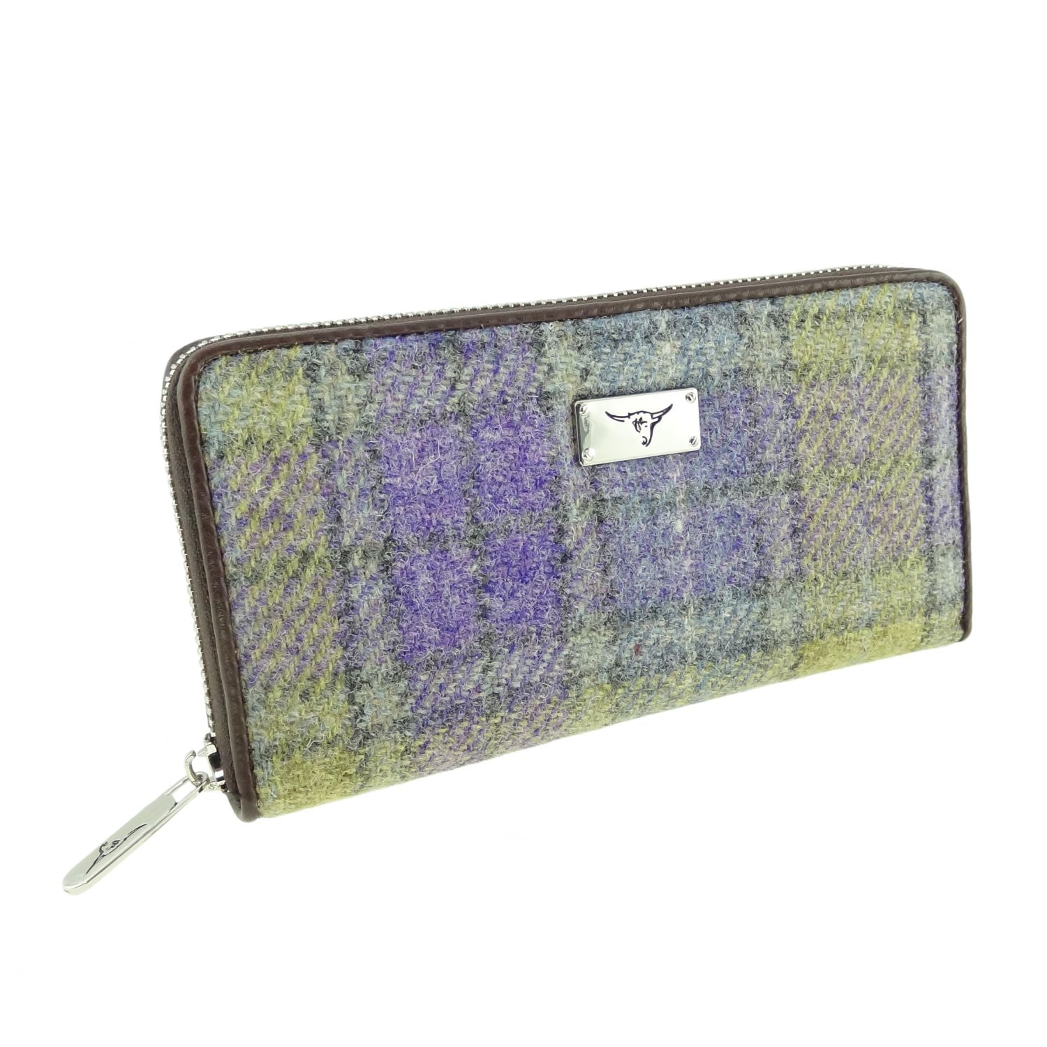 Harris Tweed Long Zip Wallet for Men & Women - 22 Stylish Colors | RFID Blocking Leather Card Holder for Travel, Business & Everyday Use