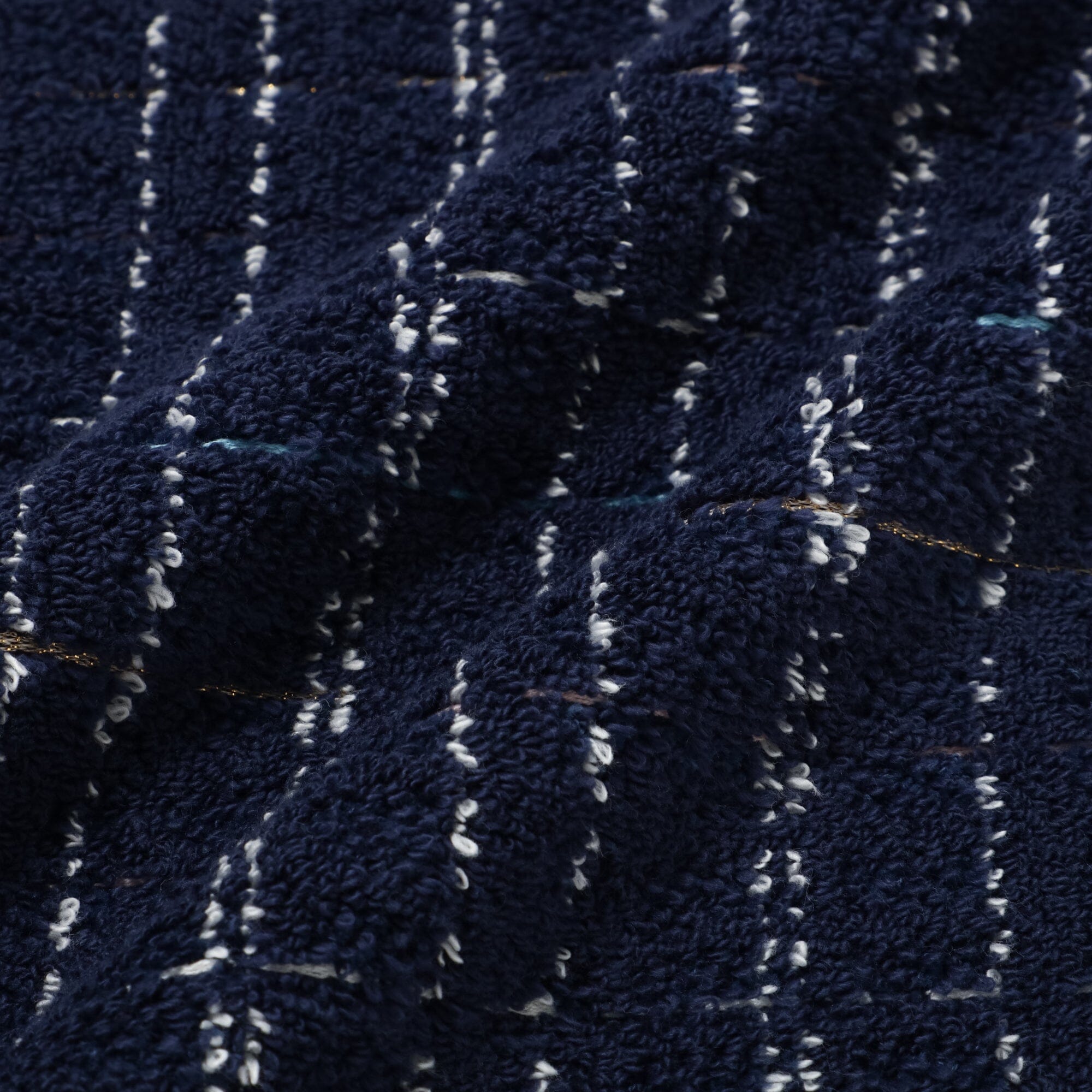 Antibacterial & Deodorizing Tweed Pattern Face Towel - Navy Blue | Soft & Absorbent Washcloth for Skincare, Gym & Travel