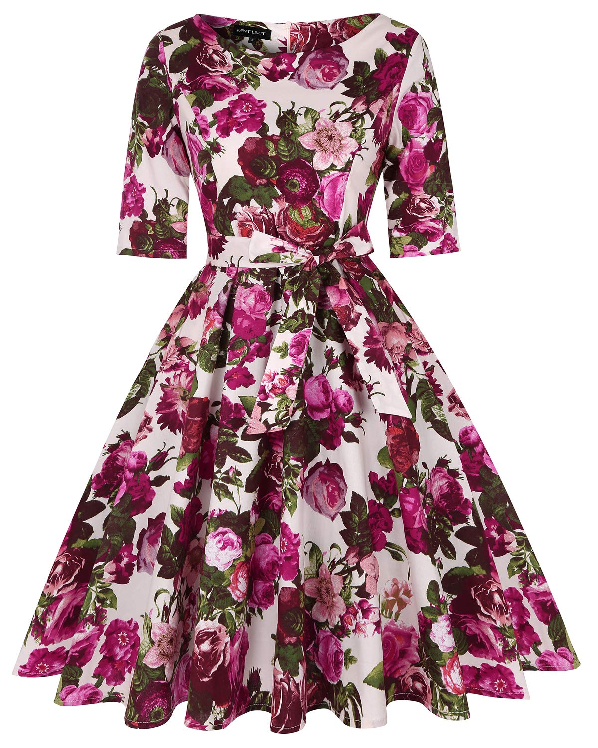 Vintage 1950s Rockabilly Swing Dress for Women - Retro Cocktail Party Prom Dress with Pockets | Perfect for Swing Dancing, Date Nights & 50s Themed Events
