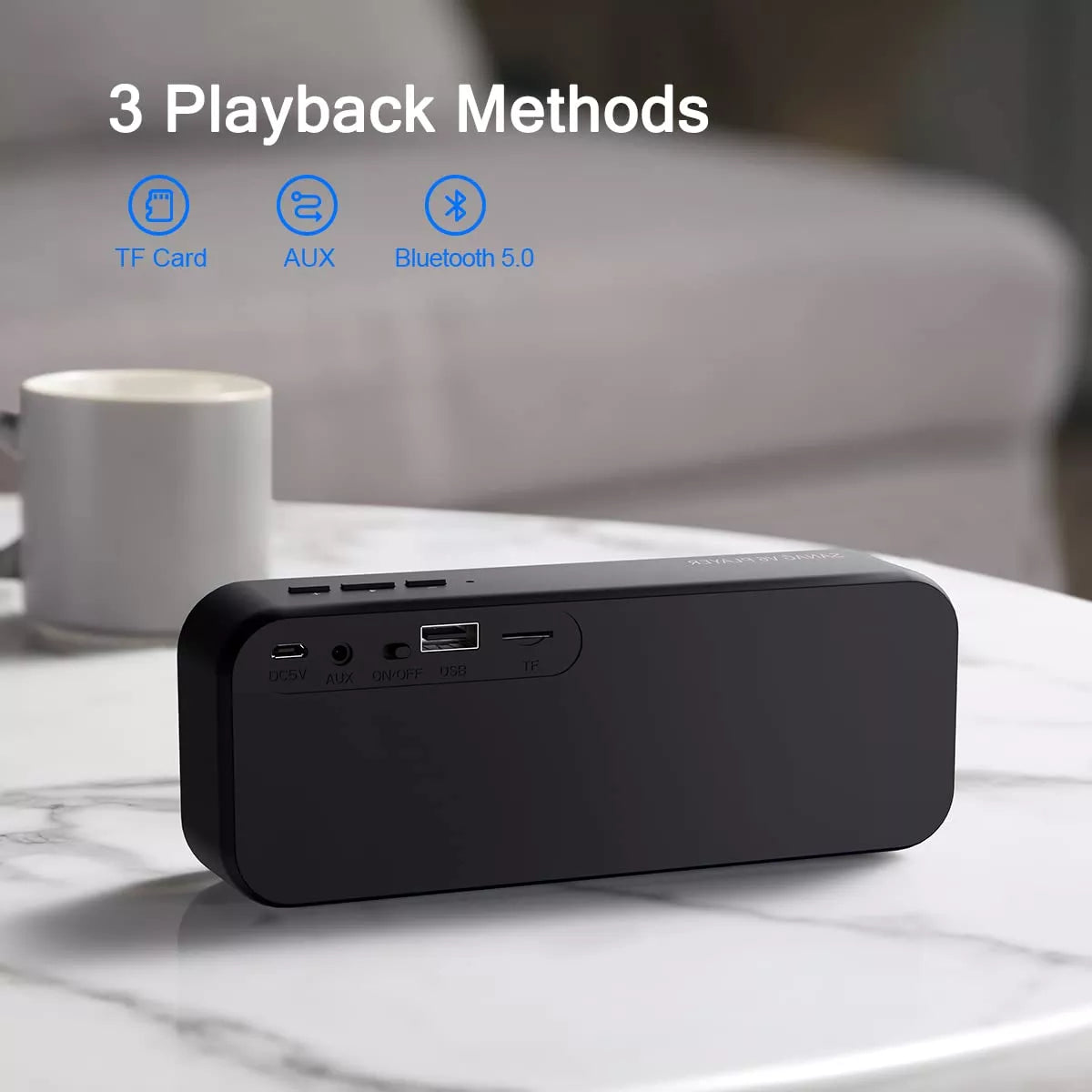 Sanag V6 Wireless Bluetooth Speaker - Portable Square Shaped Speaker with HD Sound, IPX7 Waterproof for Outdoor, Travel, Beach & Pool Parties