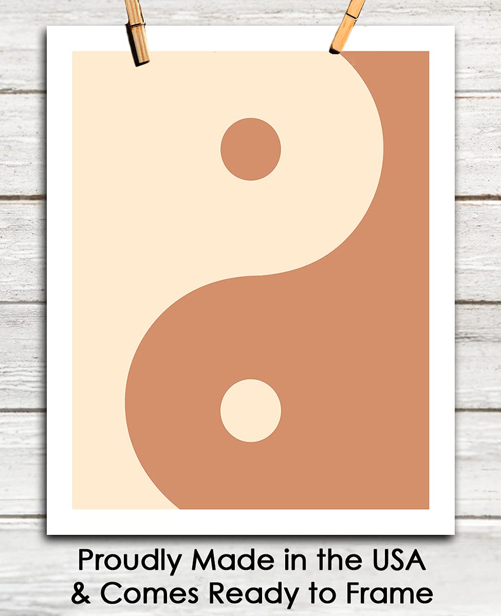 Nude Yin Yang Abstract Wall Art - Minimalist Aesthetic Boho Decor for Home, Office, Bedroom & Living Room - Unframed 8x10 Inch Poster - Perfect for Meditation Spaces & Modern Interior Design