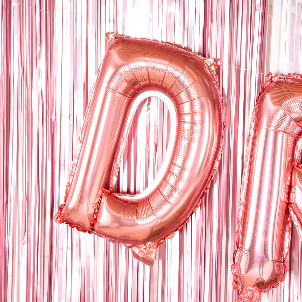 Rose Gold Mylar Letter D Balloon - 16 Inch Large Foil Alphabet Balloon for Birthday Party Decorations, Baby Shower, Wedding & Anniversary Celebrations