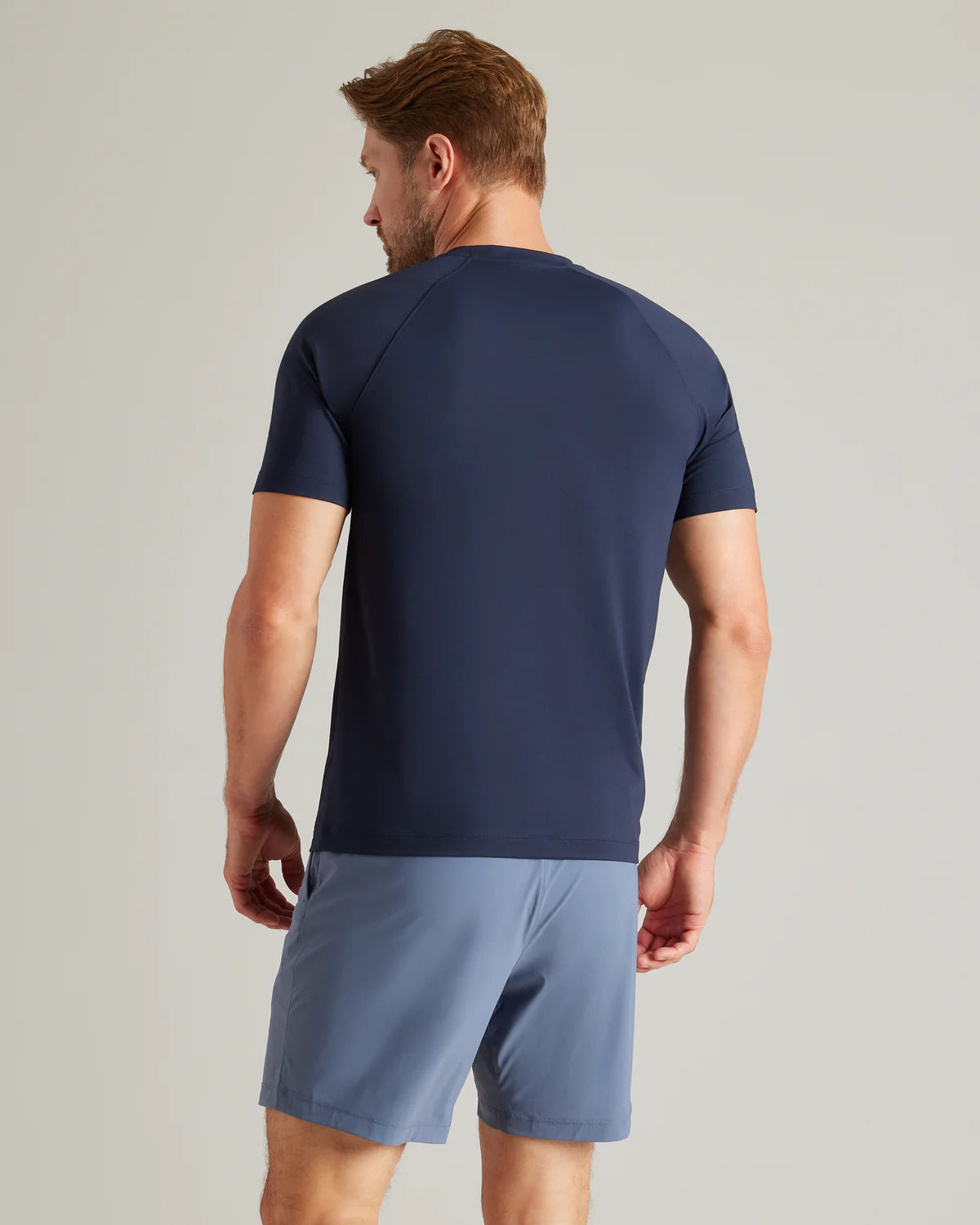 Rhone Men's Reign Trim Fit T-Shirt - True Navy - Moisture-Wicking, Breathable & Comfortable for Workouts, Gym & Casual Wear