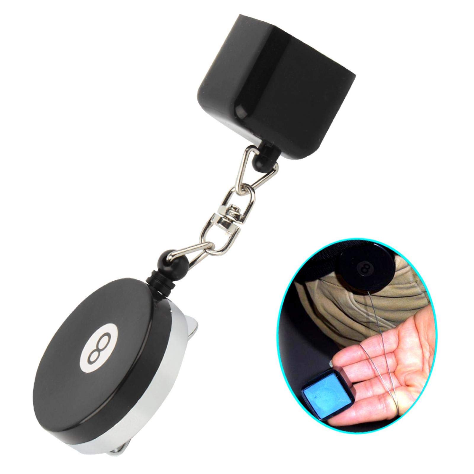 Retractable Pool Cue Chalk Holder - Snooker & Billiards Accessory with Belt Clip - Perfect for Professional Players & Home Game Room Use