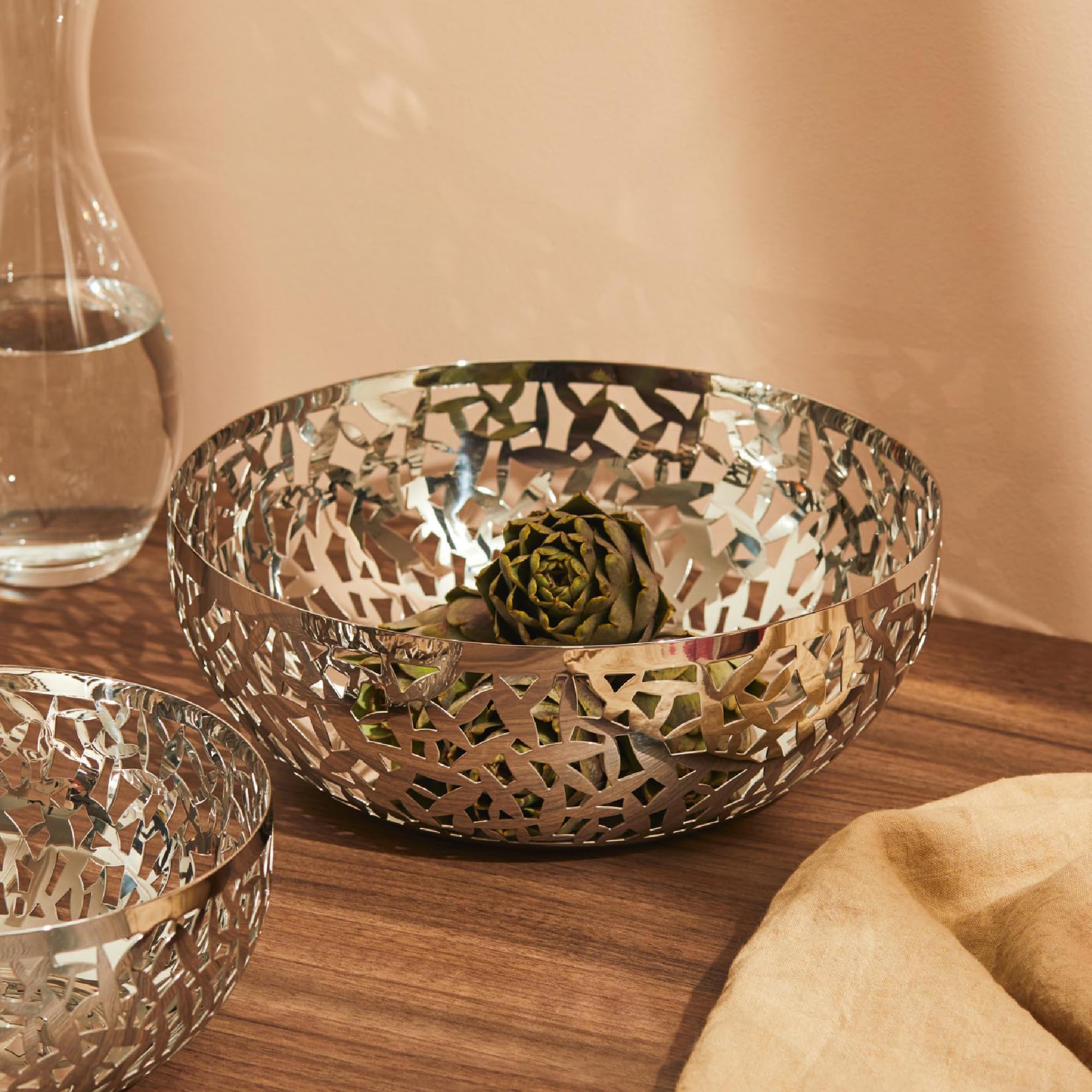 Alessi Stainless Steel Cactus Fruit Bowl - 11.5 Inch Modern Kitchen Serving Dish for Fruits, Snacks & Centerpiece Decor
