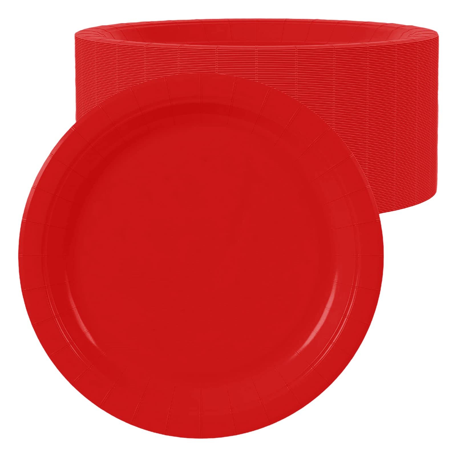 60 Pack 7 Inch Red Disposable Plates for Party - Durable Dinner & Dessert Plates Set, Perfect for Birthday, Retirement, Wedding, BBQ & Holiday Celebrations - Elegant Tableware Supplies for Any Occasion