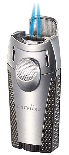 Premium Personalized Visol Meru Dual Torch Cigar Lighter - Windproof Refillable Butane Lighter (Butane Not Included) - Perfect for Cigar Enthusiasts, Outdoor Smoking & Gifting