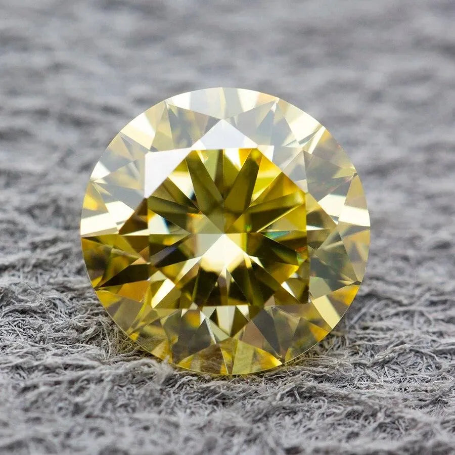 Loose Moissanite Stones - Pink, Black, Green, Blue, Yellow, Purple, Gray, Red | Round Cut GRA Certified Diamonds & Gemstones for Jewelry Making, Engagement Rings & Wedding Bands