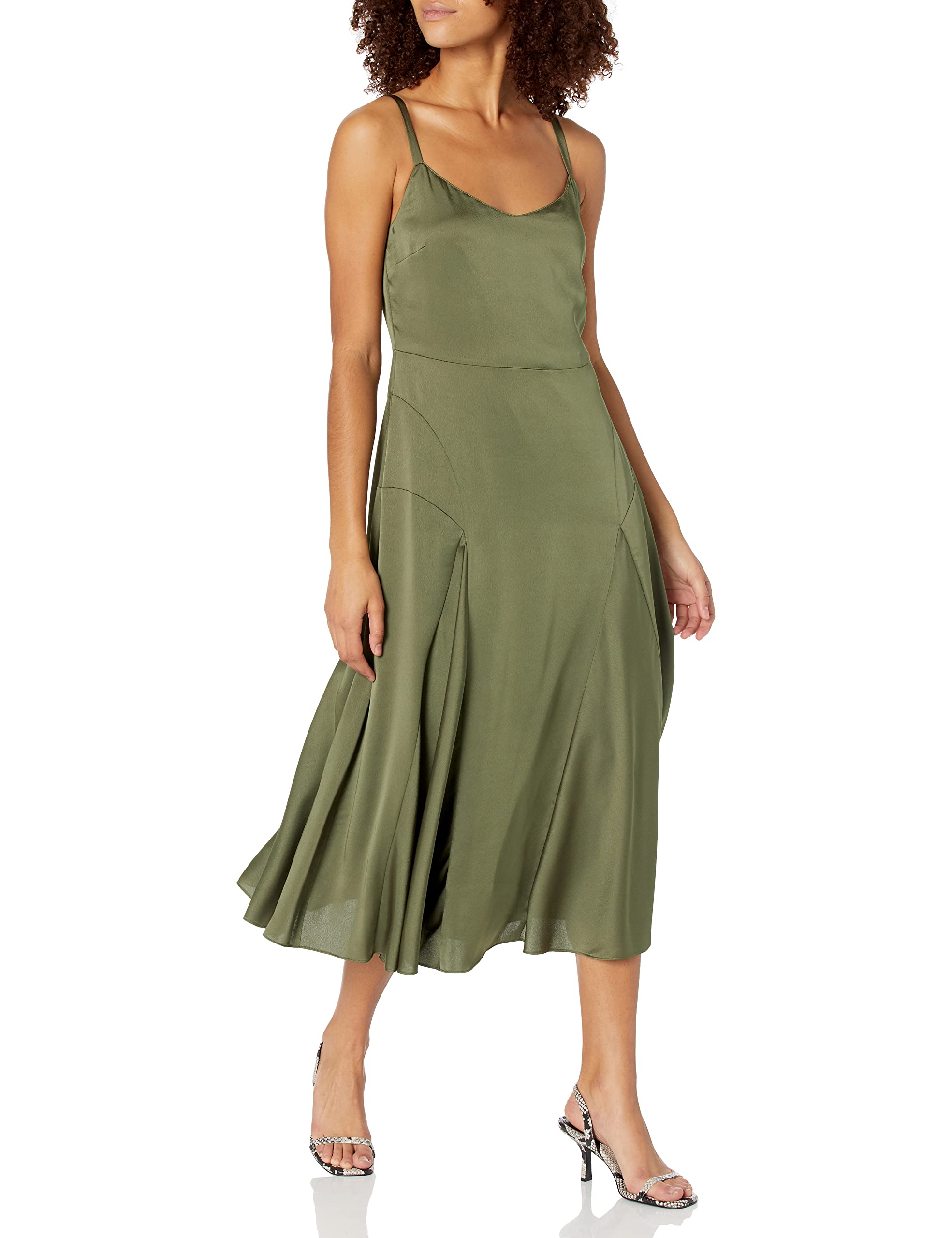 Vince Women's Paneled V-Neck Slip Dress - Elegant Bodycon Midi Dress for Evening Parties, Date Nights & Special Occasions