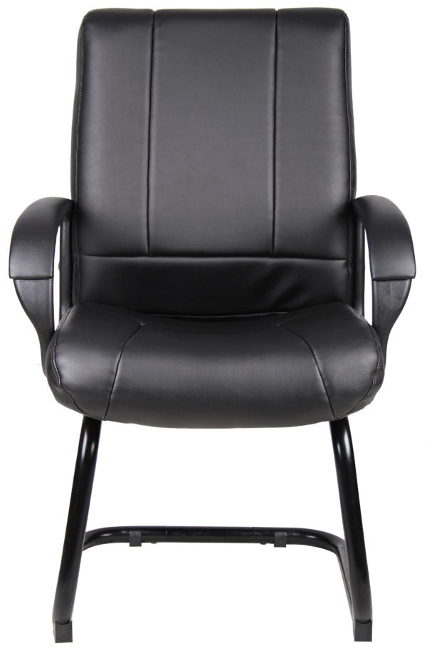 Boss Caressoft Mid Back Guest Chair B7909 - Ergonomic Office Chair with Padded Seat & Breathable Mesh Back for Home & Business Use - Perfect for Reception Areas, Conference Rooms & Waiting Lounges