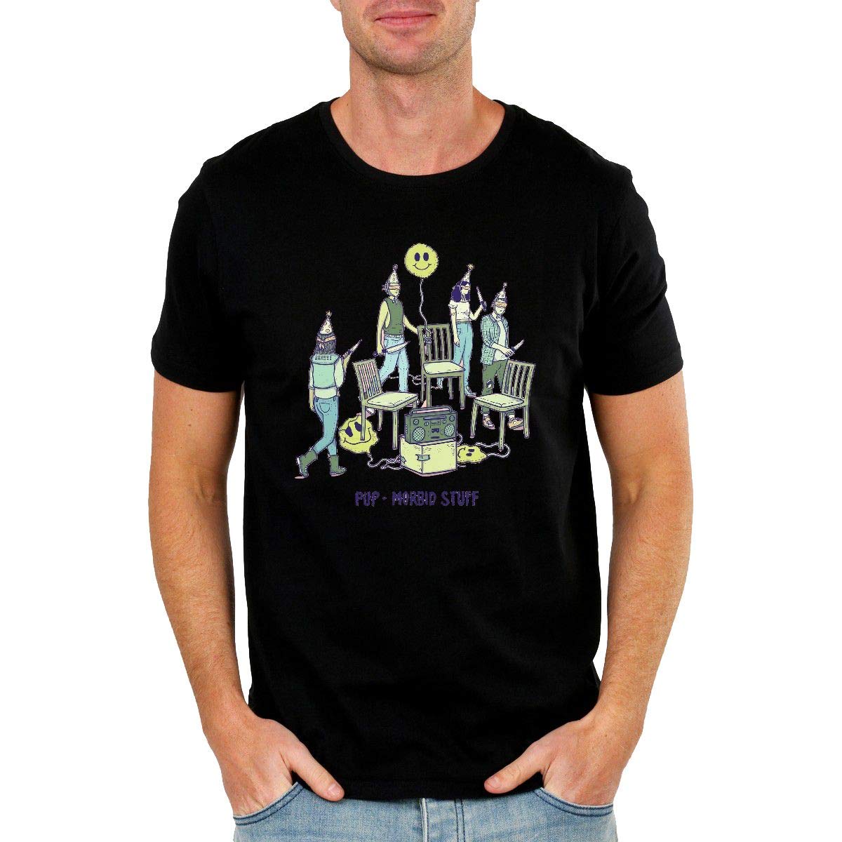 CANHYG Men's Band Graphic T-Shirt - Morbid Stuff Punk Rock Short Sleeve Tee for Concerts & Casual Wear | Soft Cotton Vintage Style Shirt for Music Fans & Streetwear