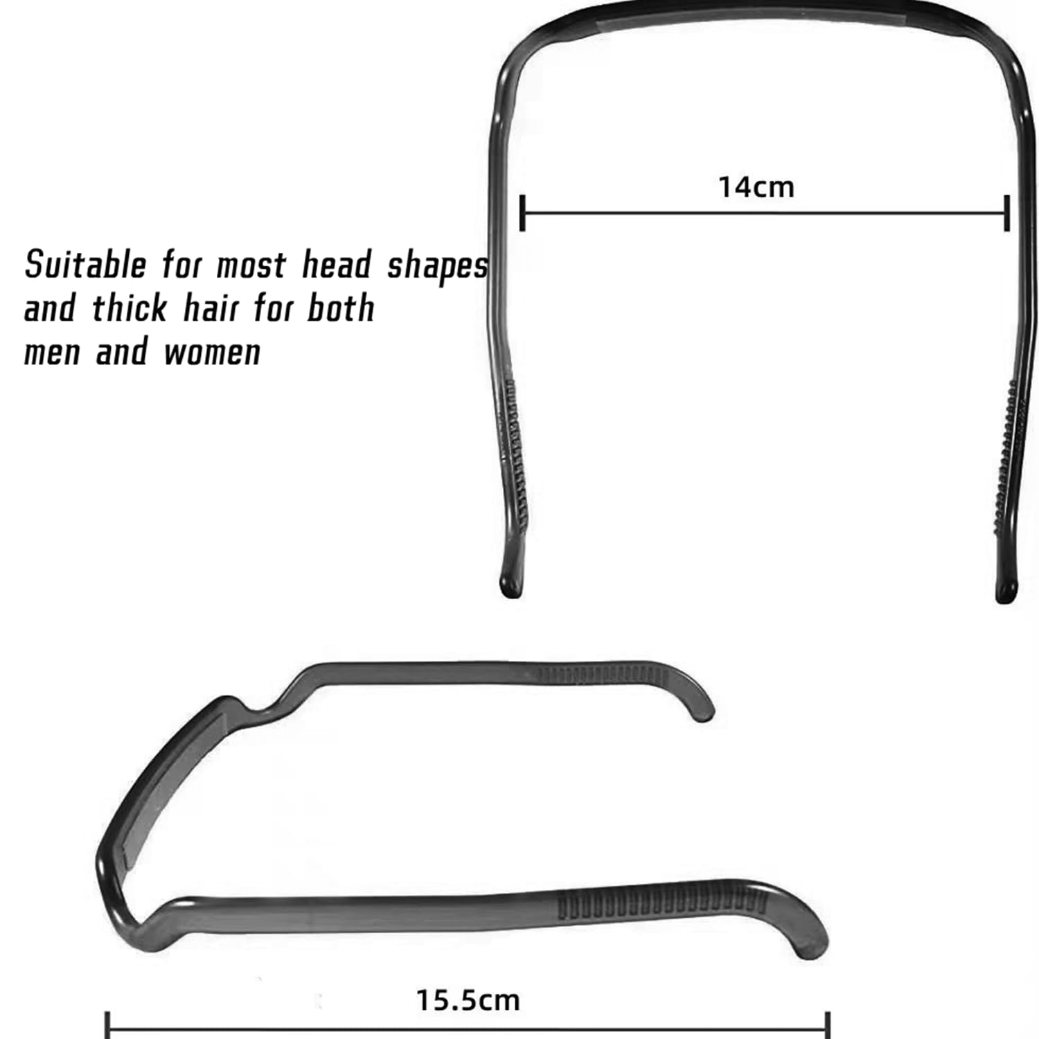 2PCS Fashionable Sunglasses Headband for Women & Men - Curly Hair Hoop Hairbands with Square Frame, Adds Volume & Style Without Headache (Black) - Perfect for Beach, Outdoor Activities & Fashion Accessories
