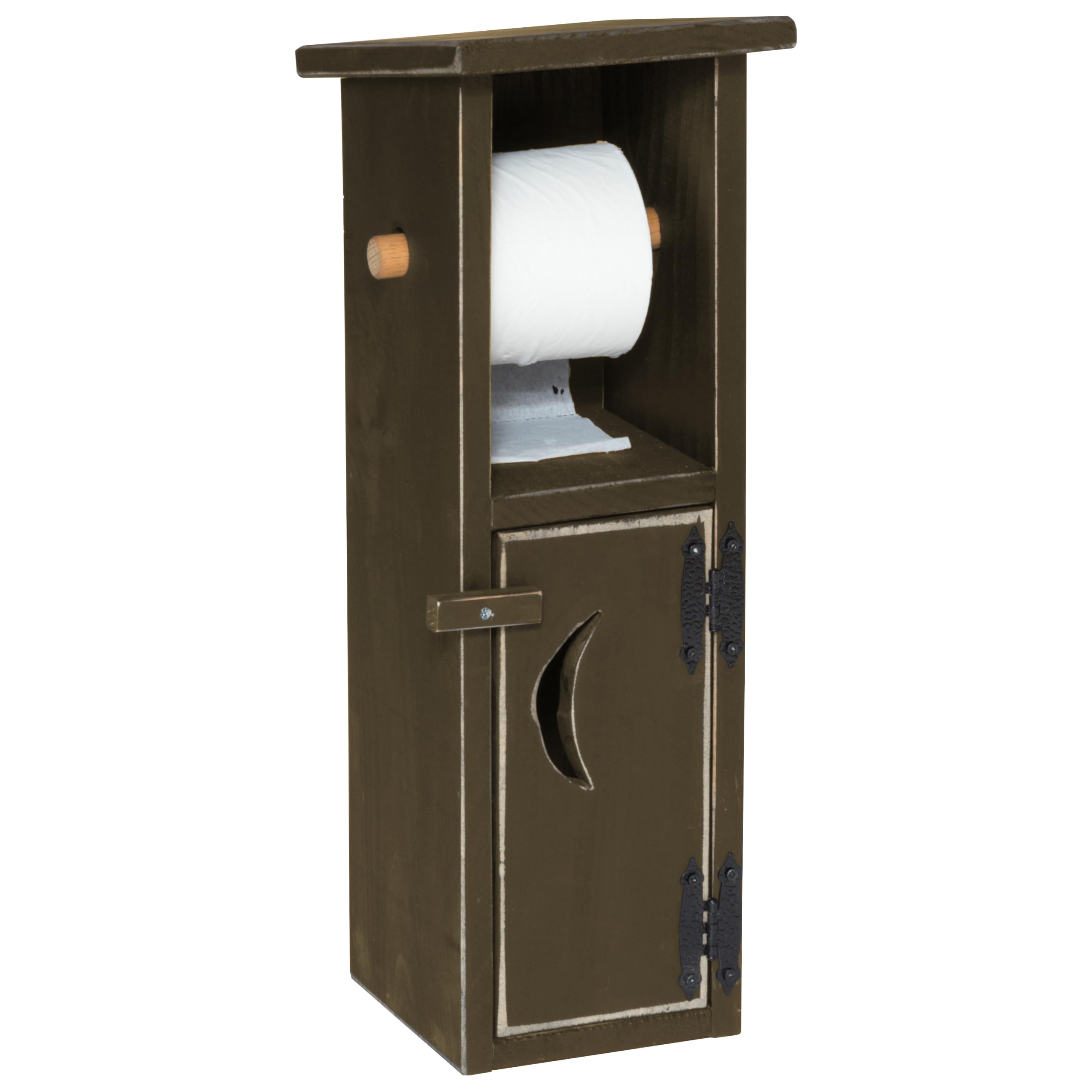Farmhouse Outhouse Toilet Paper Holder - Rustic Olive Green Bathroom Decor for Vintage & Country Style Homes - Perfect for Farmhouse, Cottage, and Rustic Bathrooms