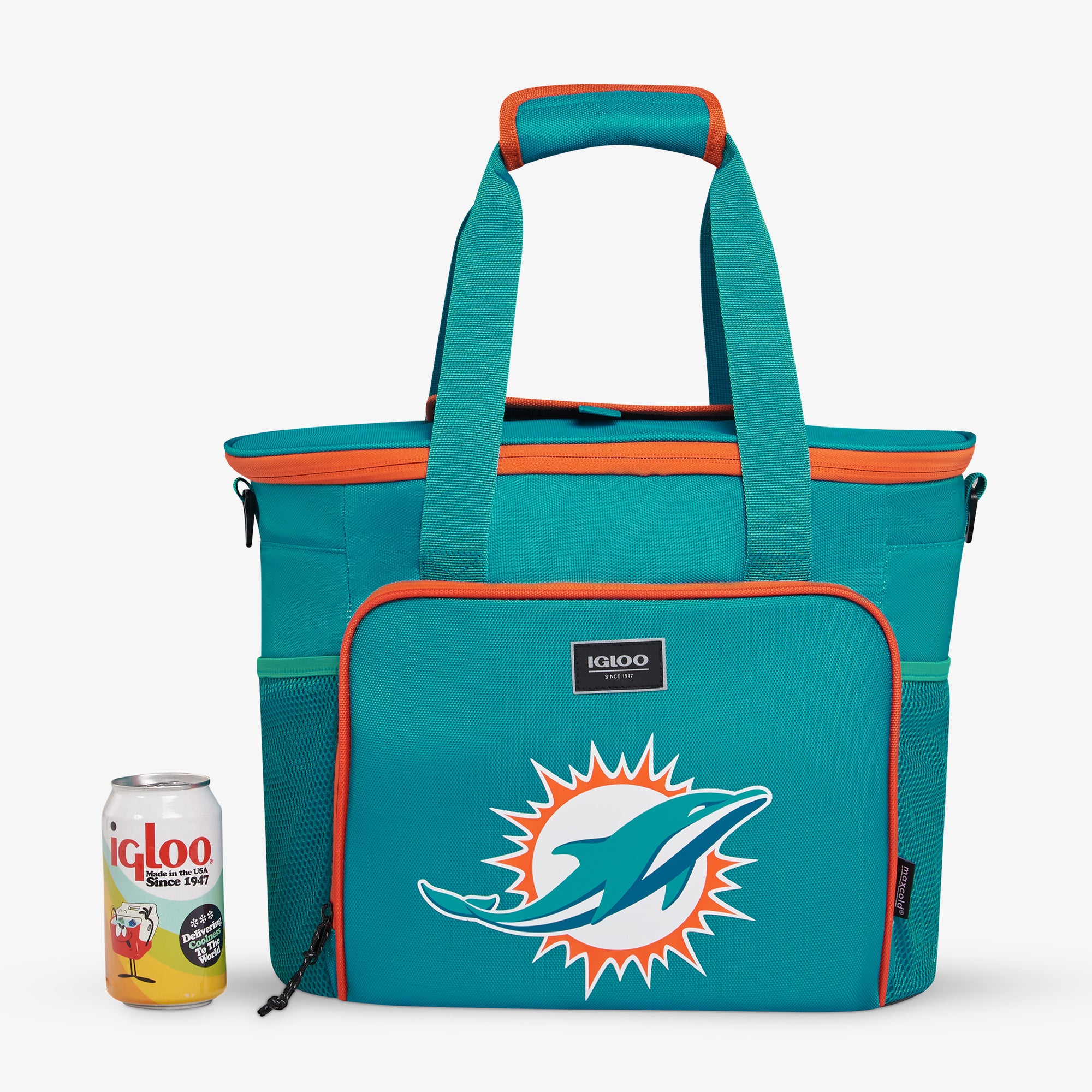 Miami Dolphins NFL Team Logo Insulated Tailgate Tote Bag - Perfect for Game Day, Beach, Picnics & Outdoor Events