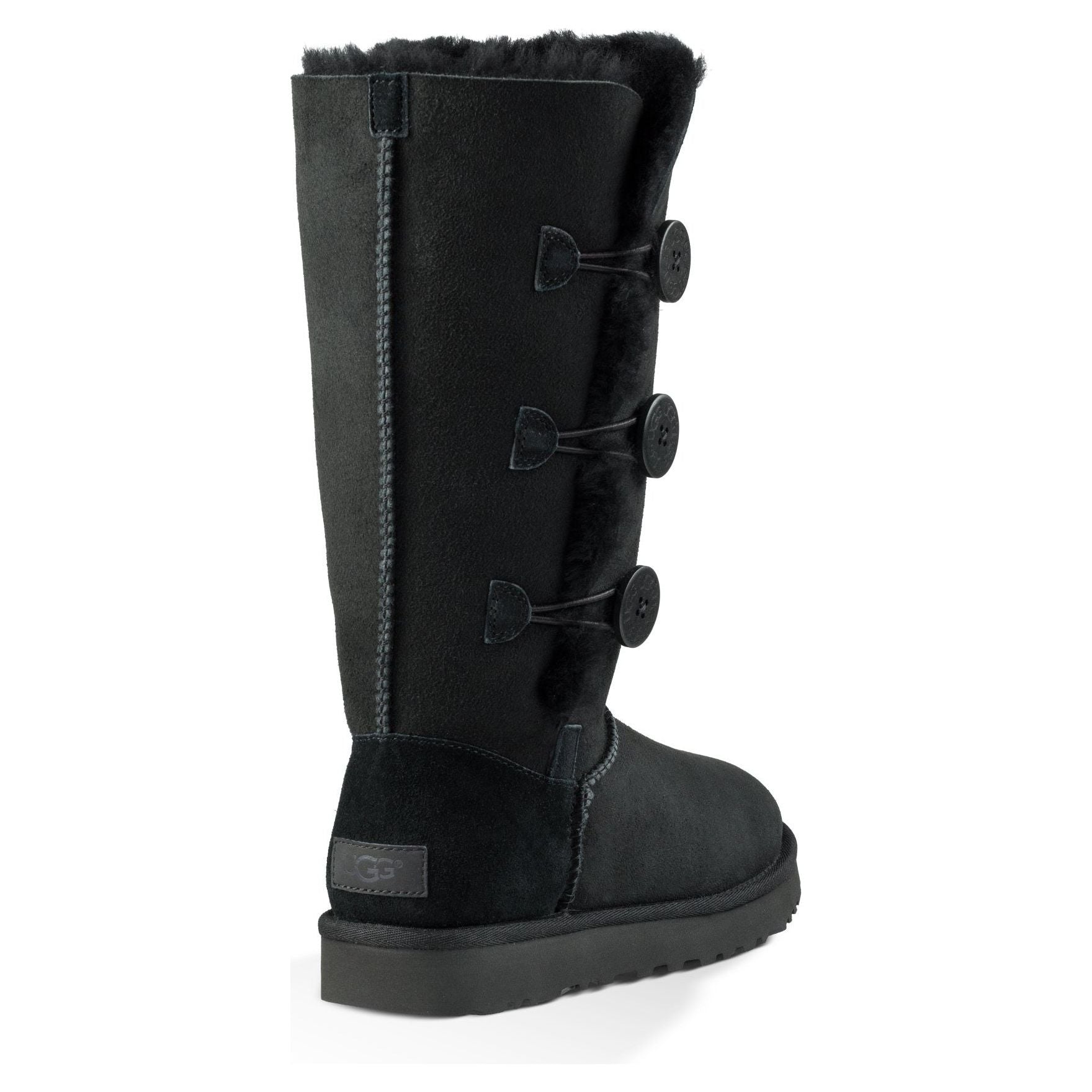 UGG Women's Bailey Button Triplet II Boots - Genuine Sheepskin Winter Boots with Triplet Buttons, Black | Warm & Comfortable for Snow, Cold Weather & Casual Outfits