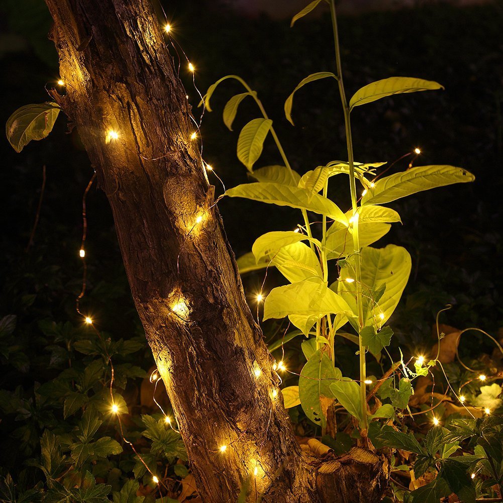 ER CHEN 8 Lighting Modes 66ft LED String Lights - 200 Ultra Bright Warm White LEDs, Waterproof Battery Operated Fairy Lights with Remote Control for Indoor Outdoor Decor (Weddings, Parties, Garden, Patio)