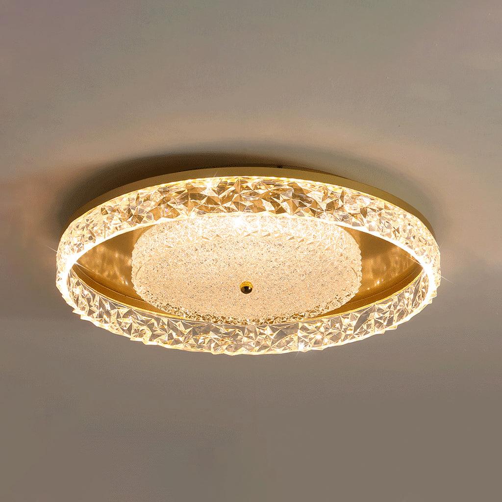 Crystal Embedded Ceiling Lamp - Elegant Chandelier Lighting Fixture for Living Room, Bedroom & Dining Room Decor | Modern Home Lighting Solution