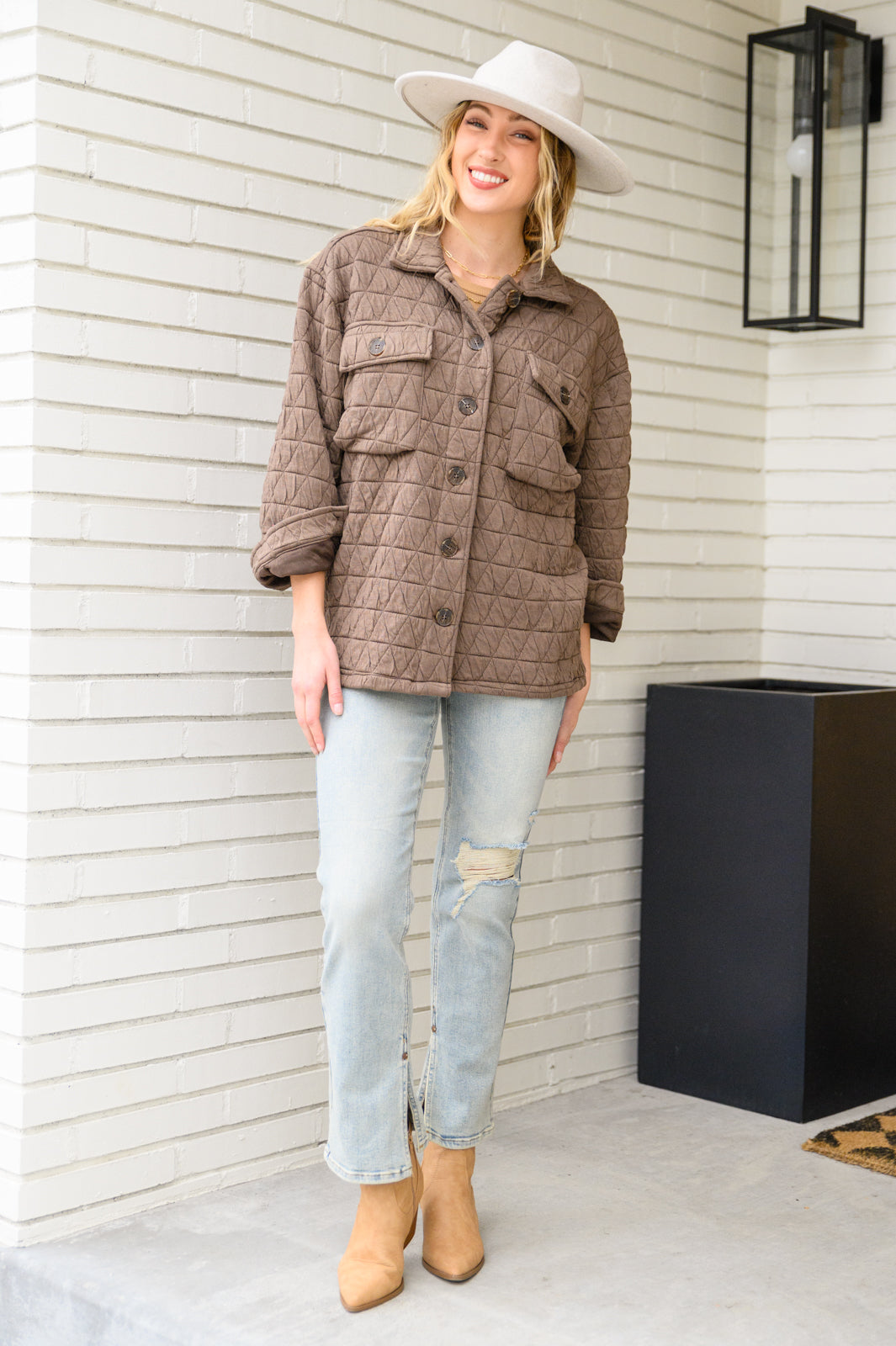 Coming Back Home Jacket in Mocha - Cozy Fleece Lined Hooded Jacket for Women & Men | Perfect for Outdoor Activities, Travel & Casual Wear