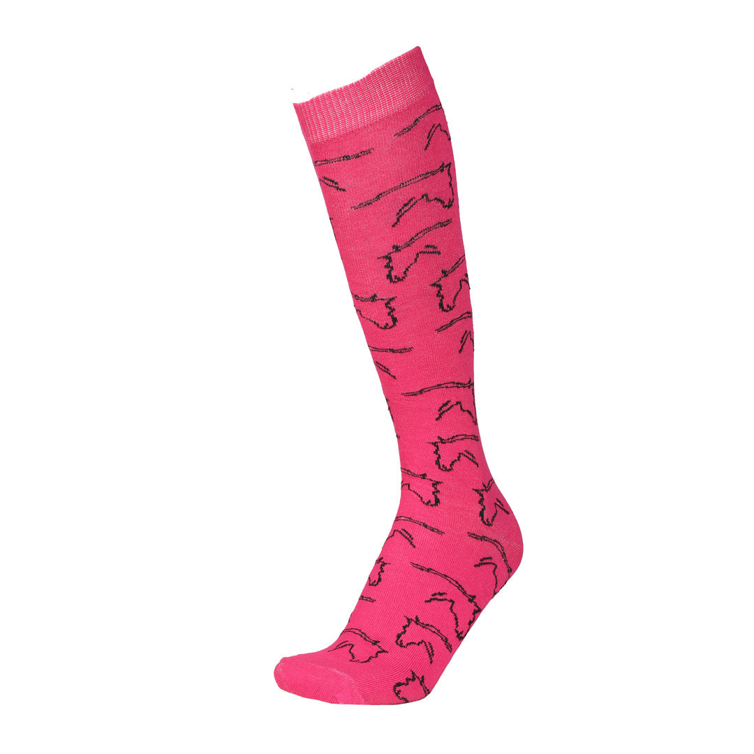 AWST Women's Horse Print Knee High Socks 6-Pack - Fashionable Equestrian Socks for Riding, Costumes & Everyday Wear