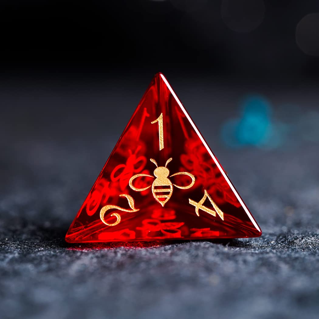 Premium Natural Gemstone D&D Dice Set - 7-Piece Polyhedral RPG Dice for Dungeons & Dragons, Pathfinder & Tabletop Roleplaying Games | Perfect for TRPG Campaigns, DND Gift Ideas & Fantasy Gaming Nights