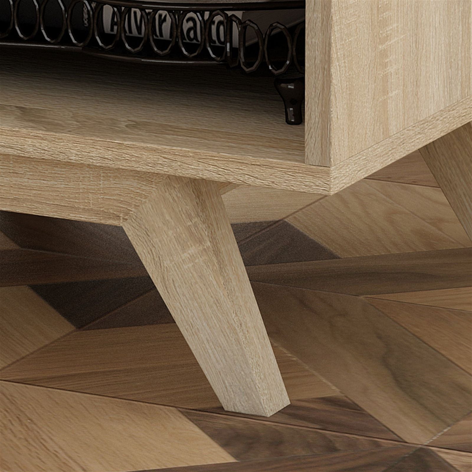 Criterion Nordic 450 Oak End Table - Modern Side Table for Living Room, Bedroom, or Office Decor