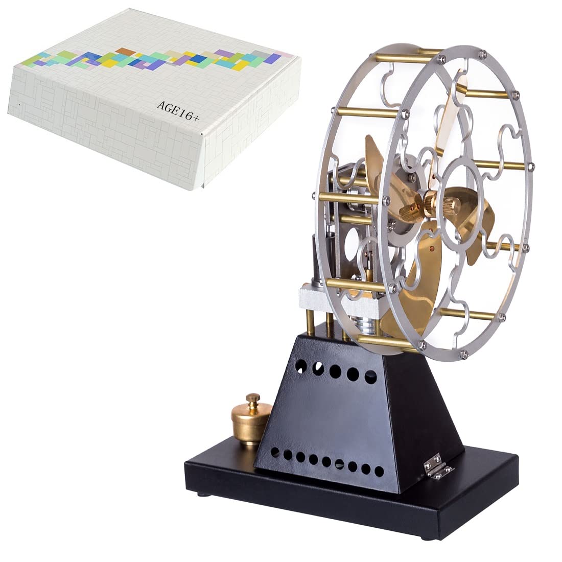 Vintage Stirling Engine Model Kit - Thermodynamic Physics Science Experiment, Educational STEM Toy for Adults & Kids - Perfect for Home Decor, Gift, and Classroom Demonstrations