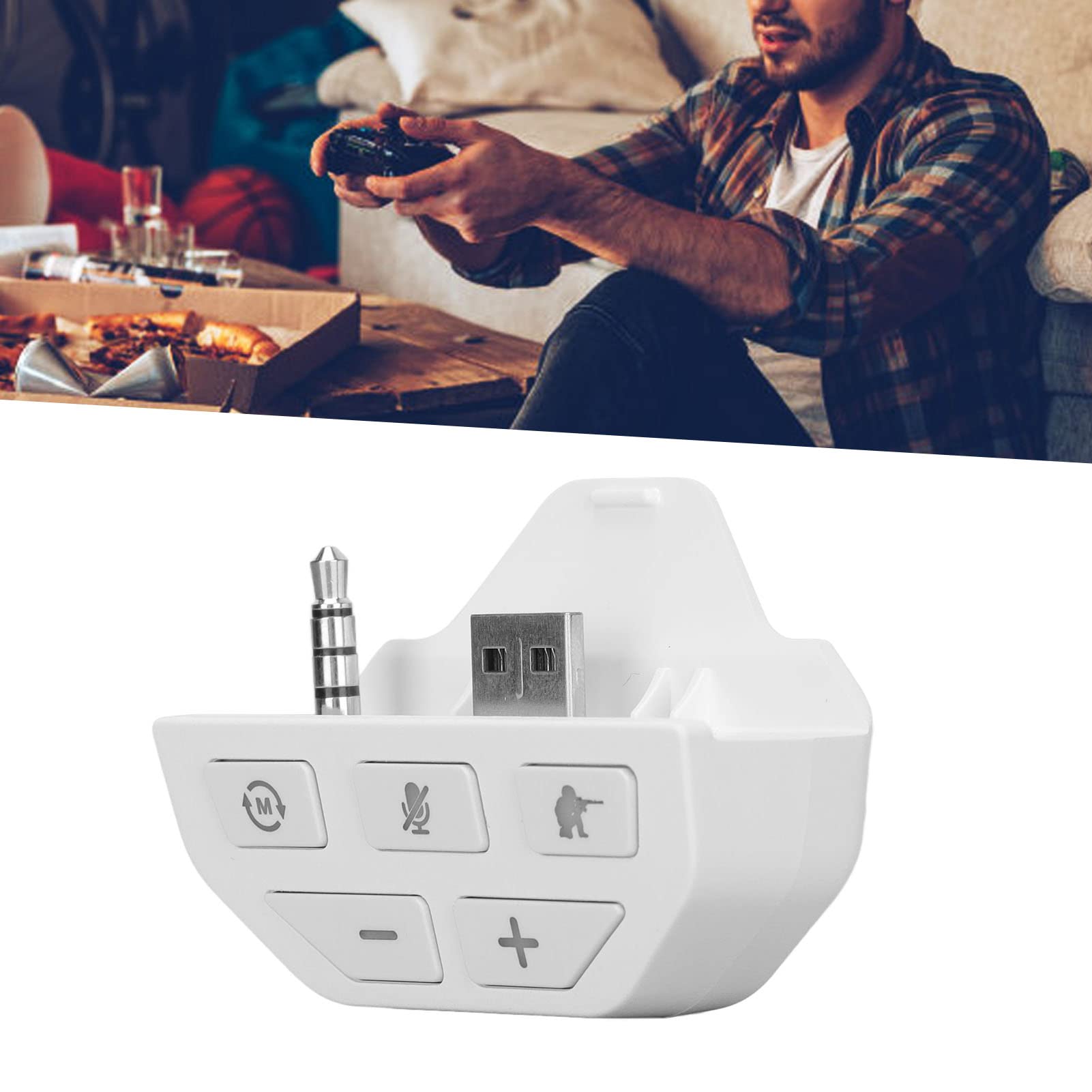 Pyhodi Stereo Headset Adapter for One Controller - Lossless Audio Quality, Microphone Adapter & Headphone Converter with Detection Mode & EQ Balance Adjustment | Perfect for Gaming, Streaming & Voice Chat