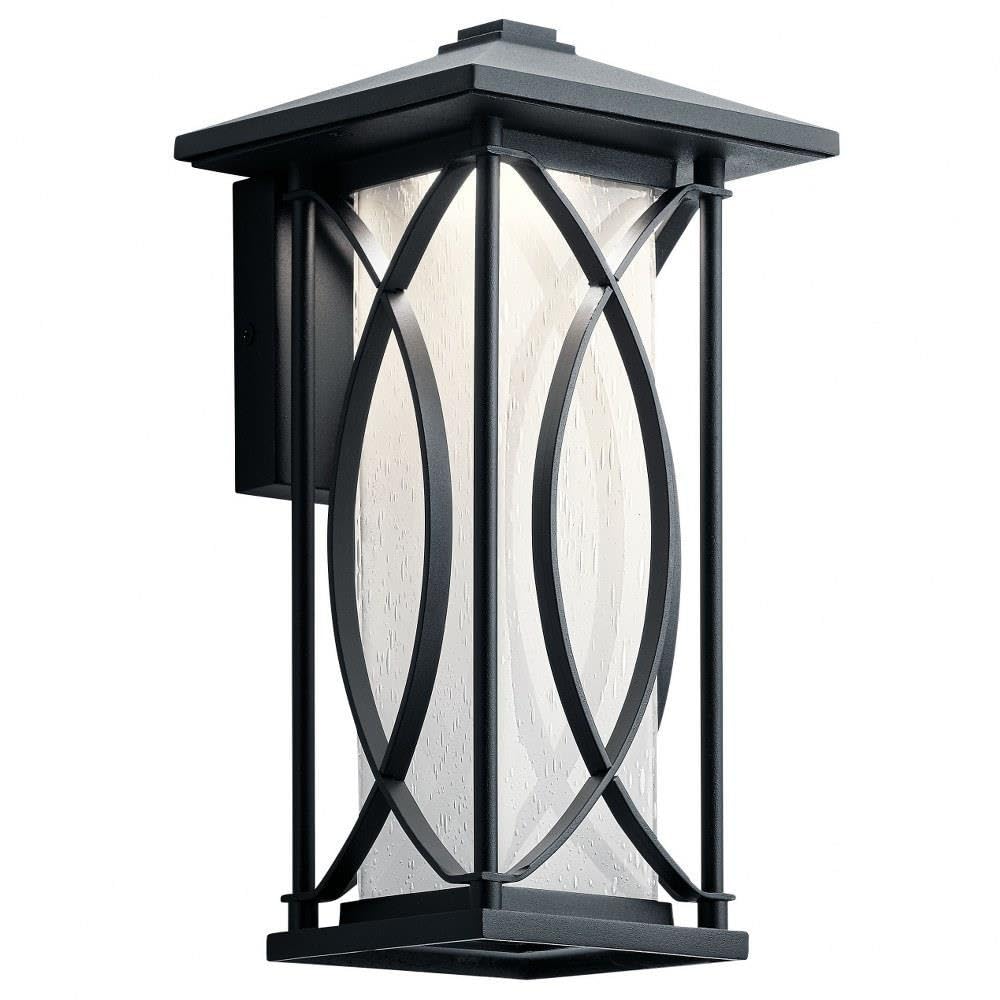 Kichler 49973BKTLED Black Ashbern Collection Transitional One Light Outdoor Wall Mount - Perfect for Porch, Patio, and Entryway Lighting