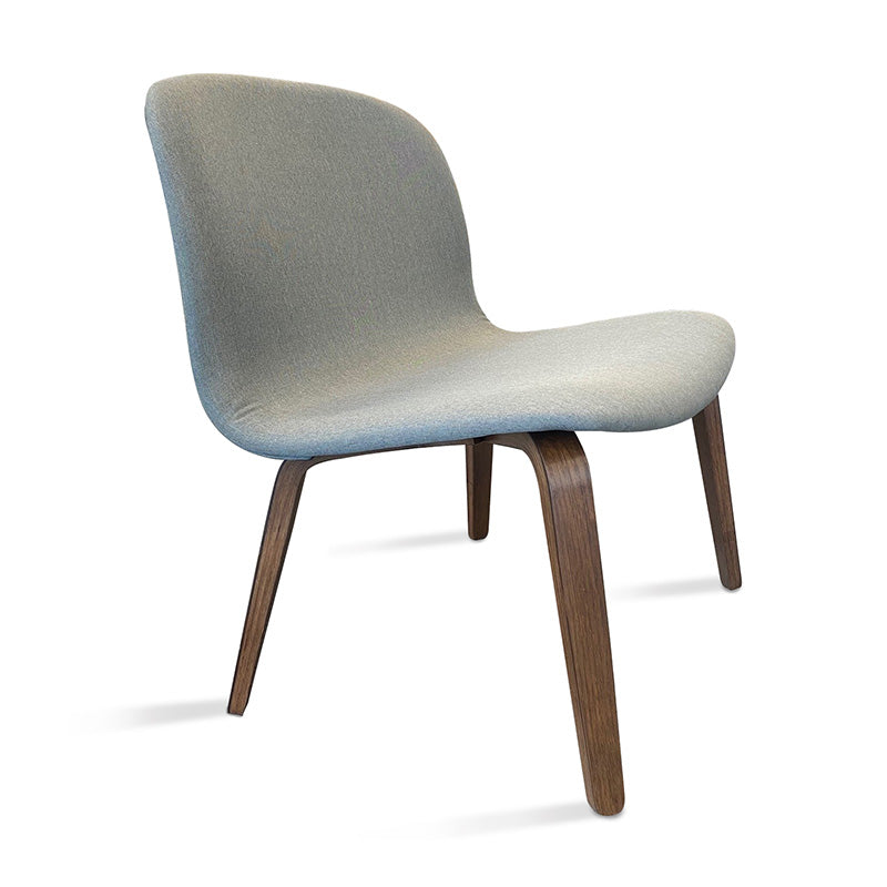 LOTTIE Modern Lounge Chair with Walnut Frame & Grey Upholstery - Perfect for Living Room, Bedroom, or Office Relaxation