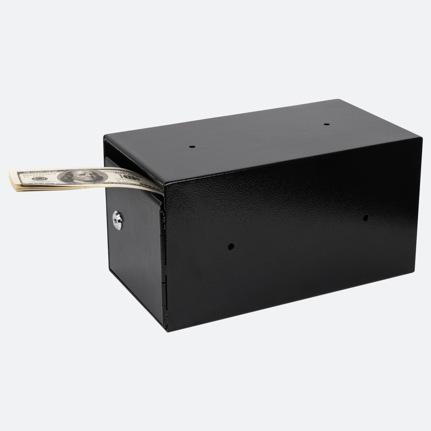 Steel Cash Drop Box with Lock - Secure Money Safe Box with Tamper-Proof Slot for Hotels, Apartments & Businesses - Ideal for Front Desk, Rental Offices & Cash Handling
