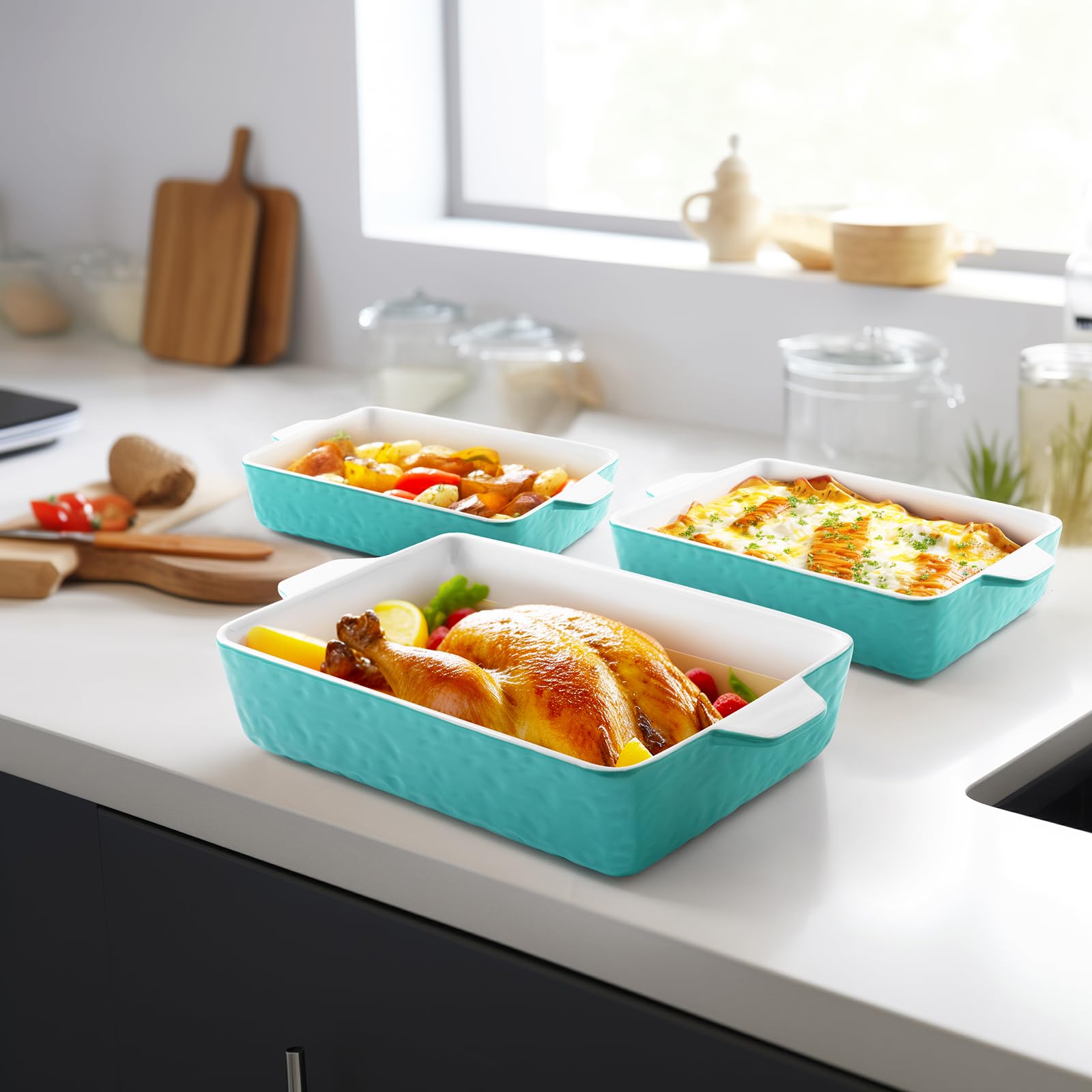Ceramic Casserole Dish Set of 3 - 11.6